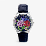 Kaia | Women's watch with leather strap and elegant floral dial