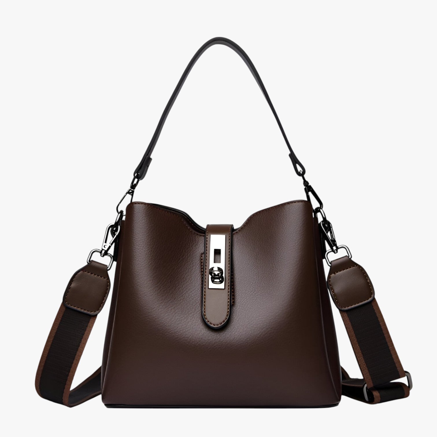 Mia | Elegante skuldertaske i læder til hverdagens elegance - Kaffe - bags - {{ product_tags }