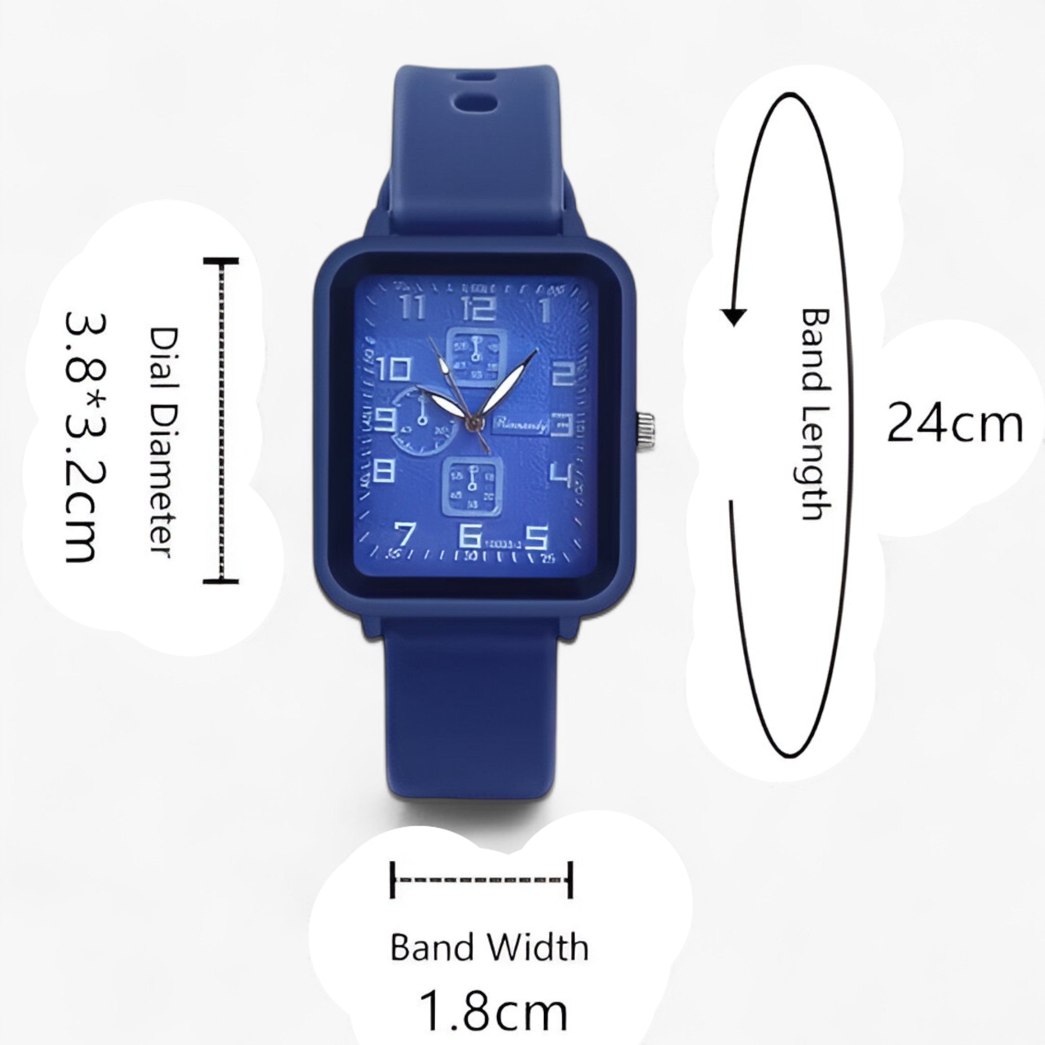 Julia | Kvarts quartz sportsur med blå silikone rem - - watches - {{ product_tags }