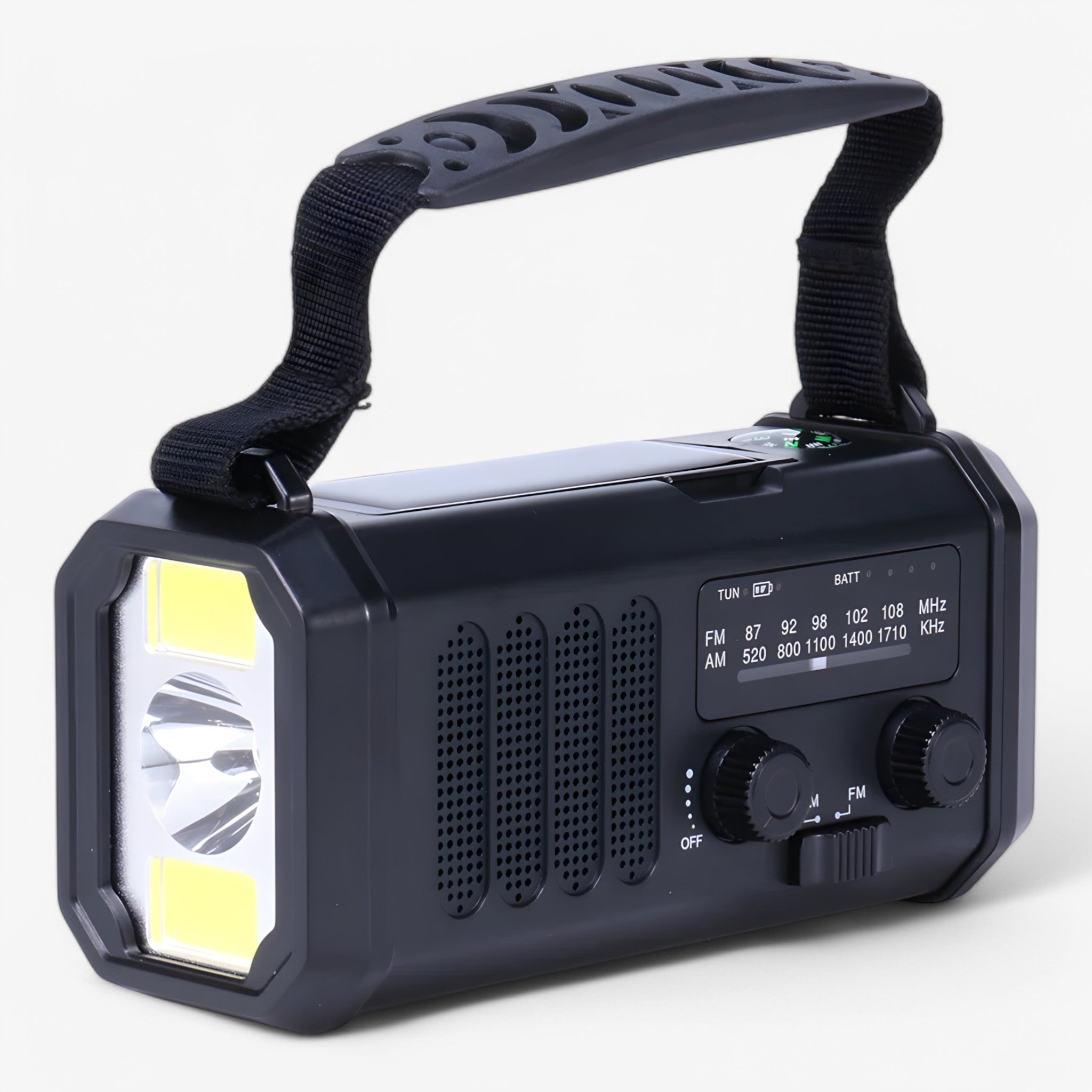 Oliver | Bærbar radio med håndsving - Sort - gadgets - {{ product_tags }
