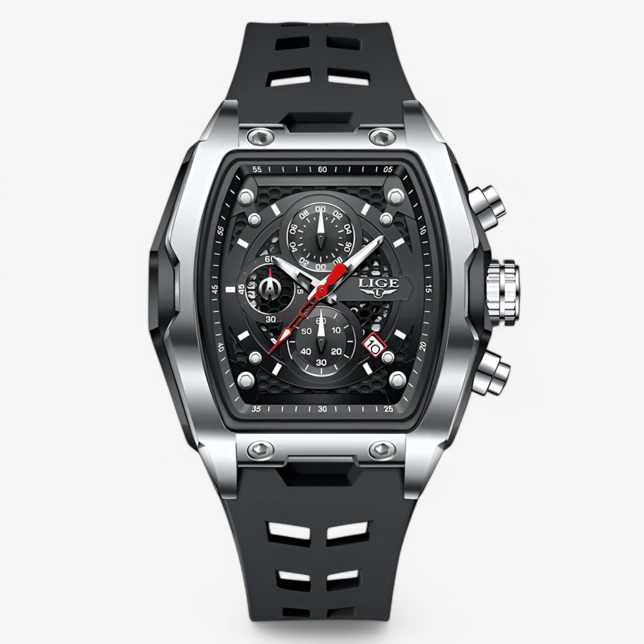 Lev | Luksus silikone sportsur - Sort sølv - watches - {{ product_tags }
