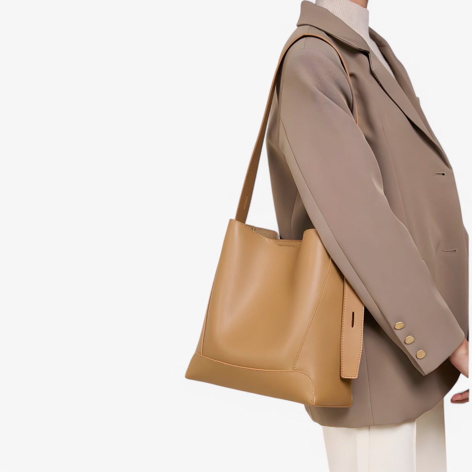 Hilda | Stilfuldt læder skuldertaske – Rummelig og elegant - - bags - {{ product_tags }