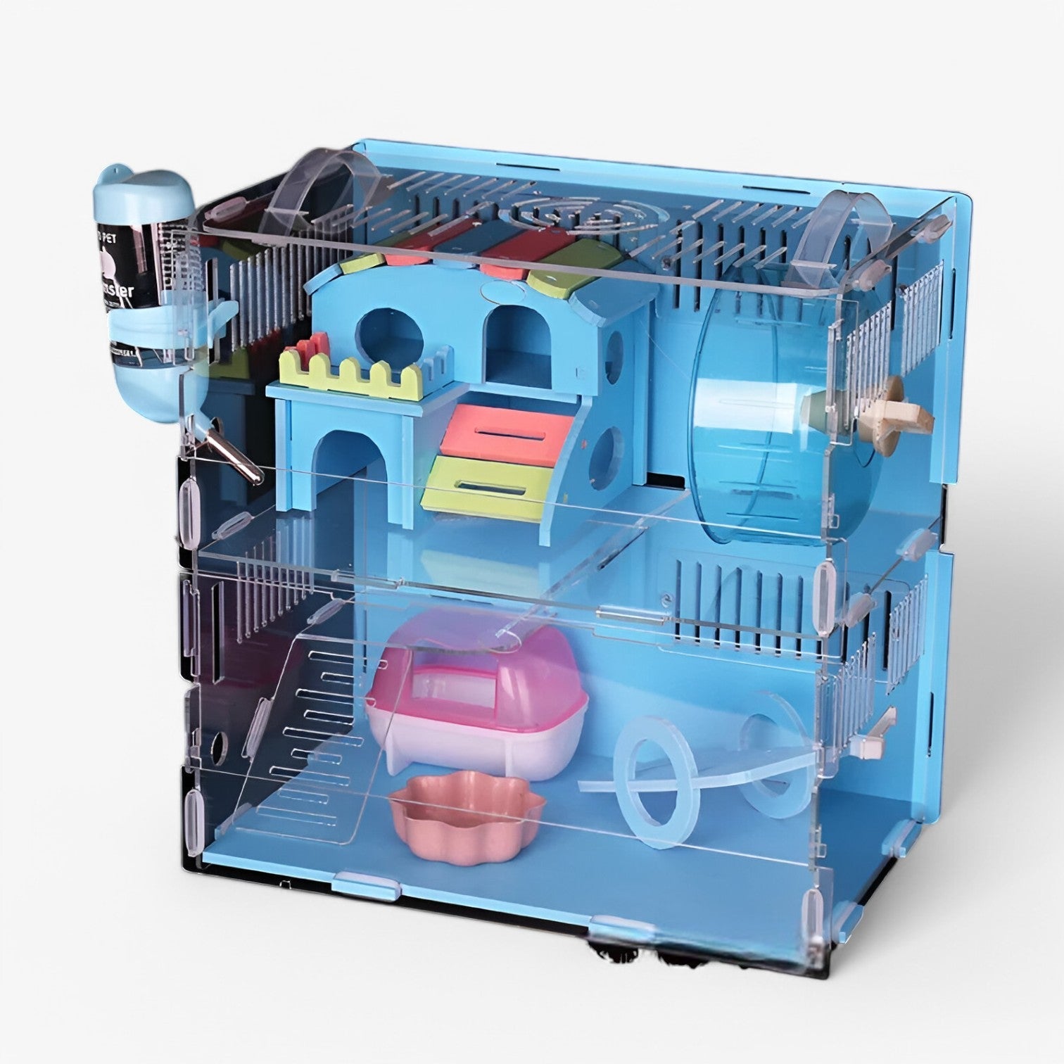 Kacey | Blå dobbelt hamsterbur – Rummelig og sikker - - house & garden - {{ product_tags }
