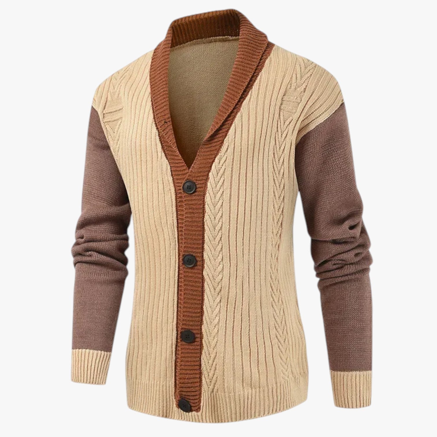 Ivan | Åben cardigan med V-hals til mænd: afslappet elegance og efterårskomfort - - Ivan | Åben cardigan med V-hals til mænd: afslappet elegance og efterårskomfort - €25 - {{ product_tags }
