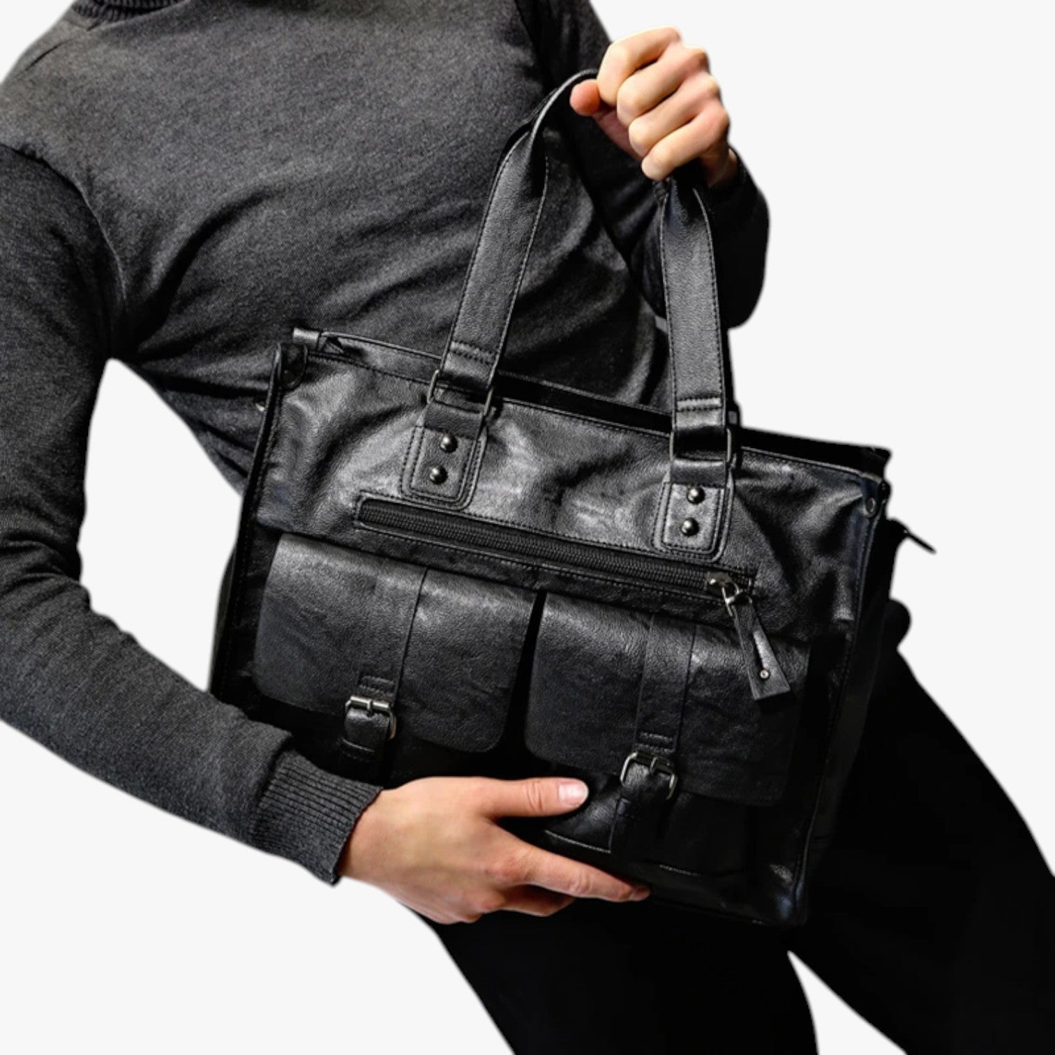 Jerry | PU-læder skuldertaske til arbejde og rejse - - men's fashion - {{ product_tags }