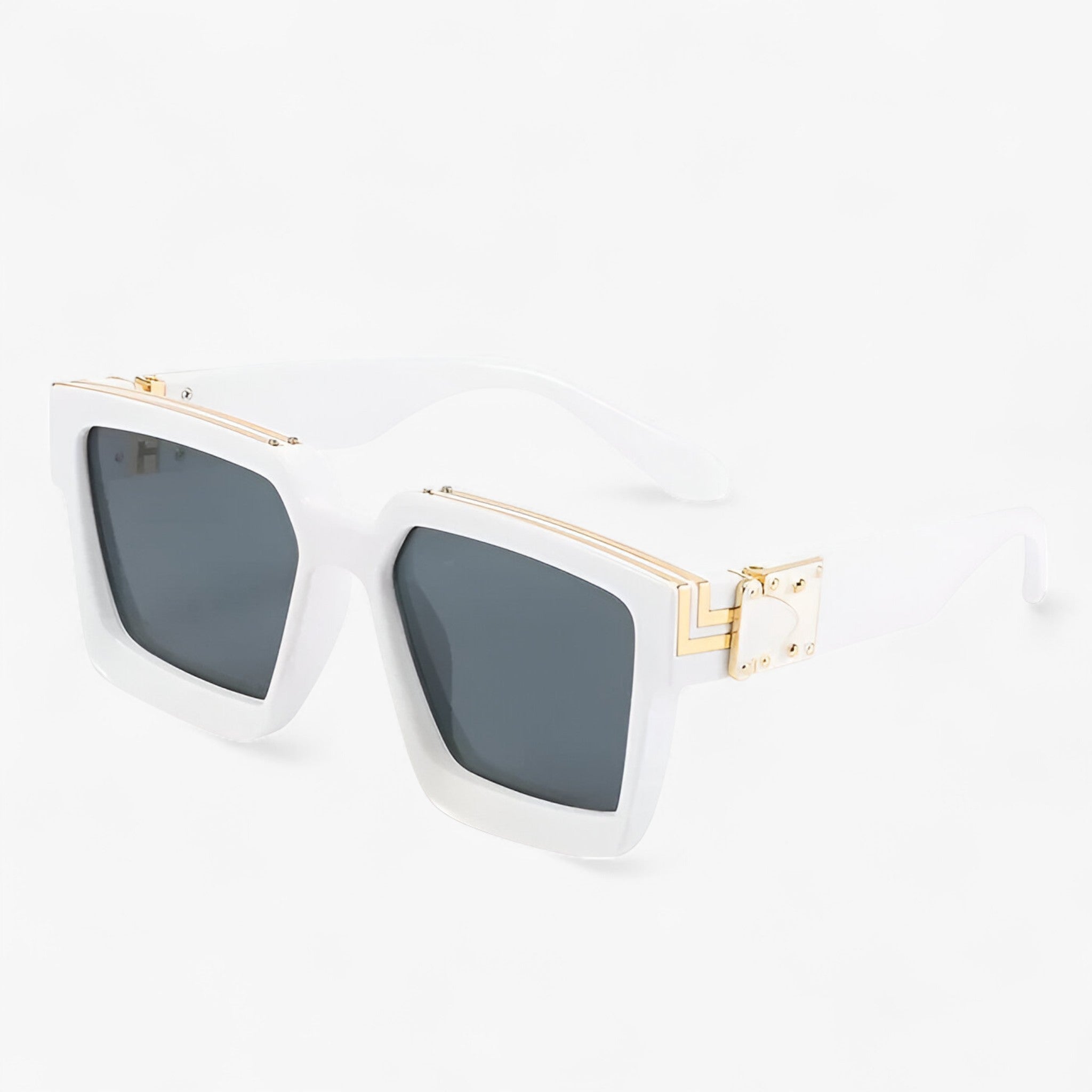 Manuel | Retro firkantet spejl solbriller til mænd - Hvid - men's fashion - {{ product_tags }