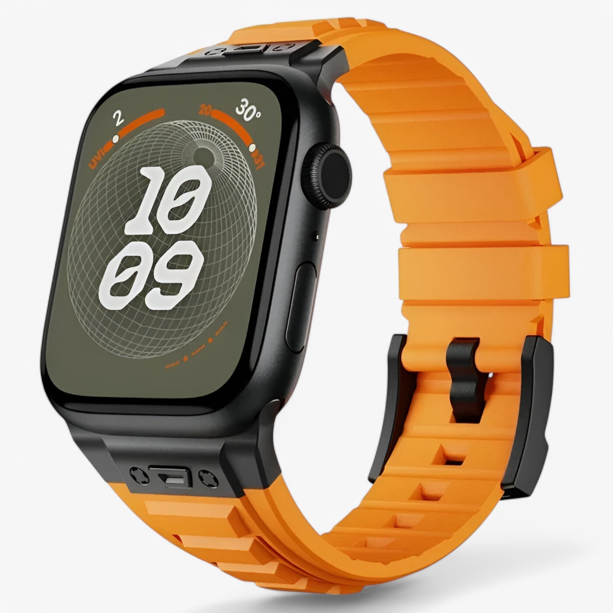 Alex | Silikone sportsbånd til Apple Watch - sort orange - watches - {{ product_tags }