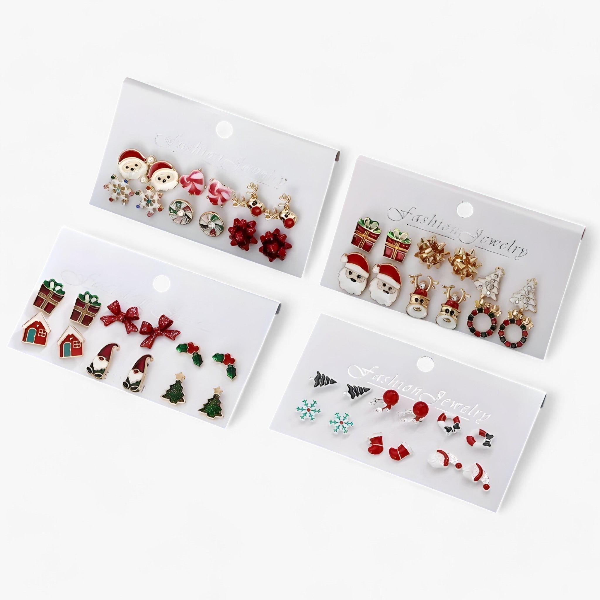 Sparkle | Sæt med 6 par juleøreringe - Glitrende design i zirkonia - - christmas - {{ product_tags }