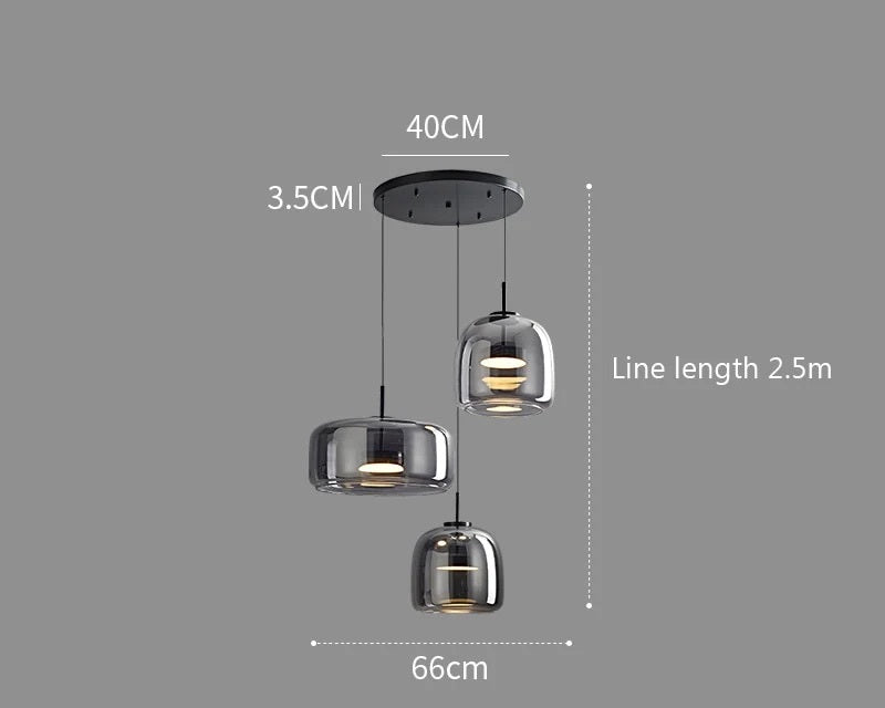 Luksus Glas & Metal Pendellampe - Elegant Hængelys - Design 3 Dia - sort - Home Decor - {{ product_tags }