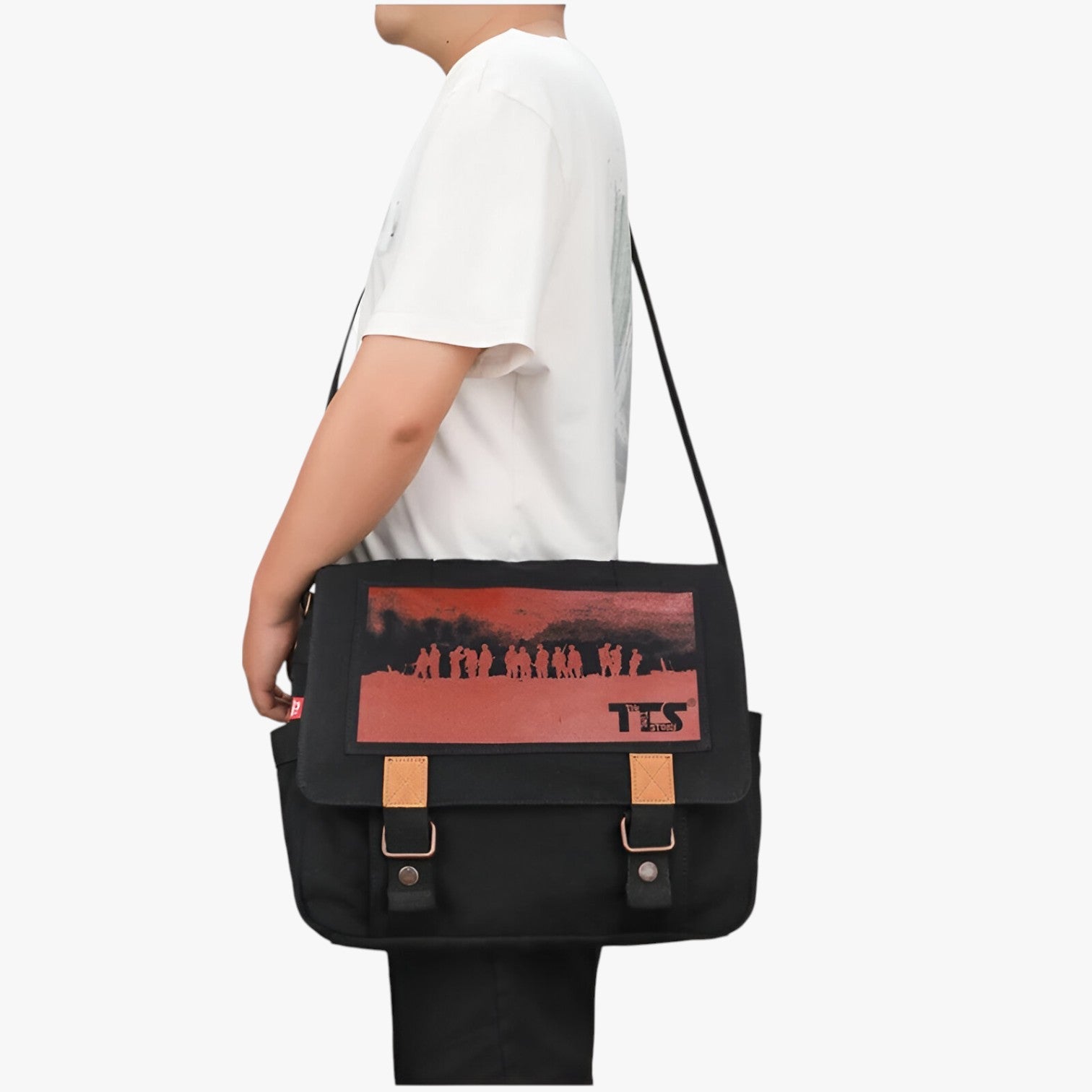 Ethan | Stort vintage canvas skuldertaske - - bags - {{ product_tags }