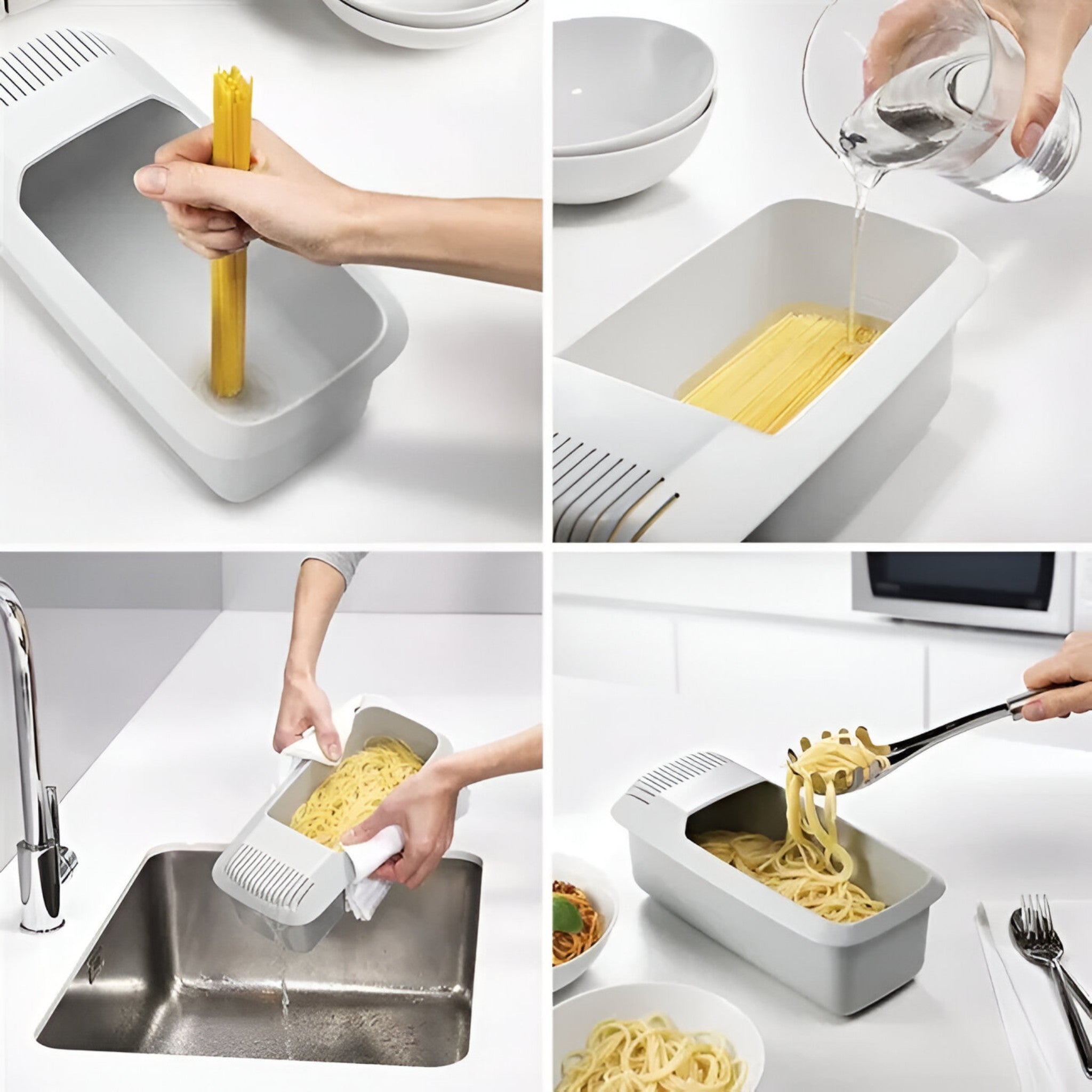 Spaghettikoger med si | Effektivt, Mess-frit køkkenredskab - - house & garden - {{ product_tags }