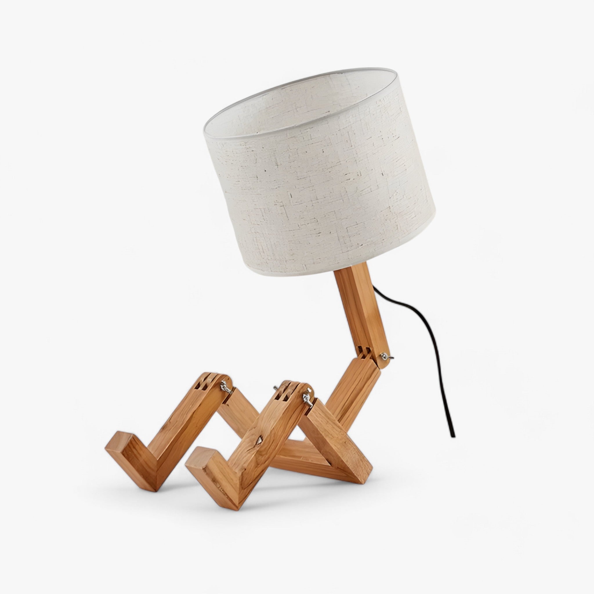 Robotlampe i træ | Kreativ skrivebordslampe - moderne skandinavisk stil til læsning og dekoration - - house & garden - {{ product_tags }
