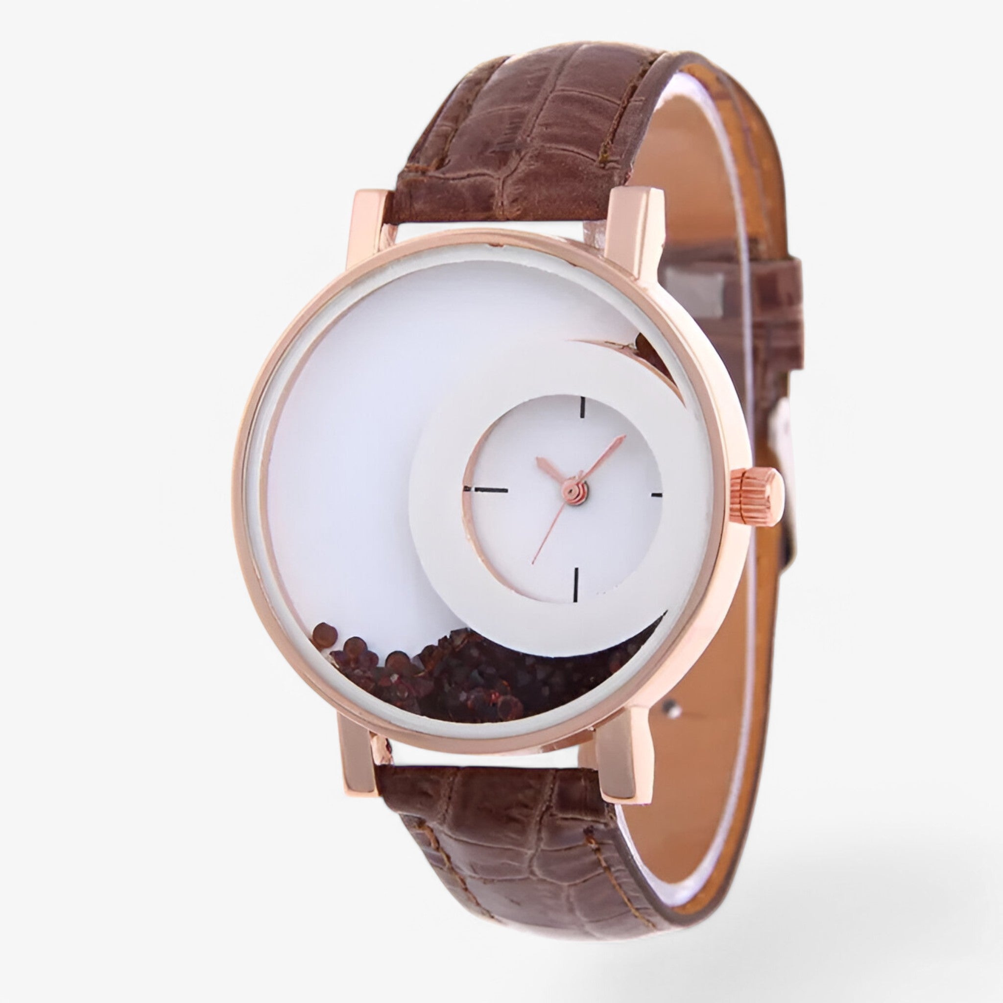 Odette | Dameur med brillant urskive - Kaffe - watches - {{ product_tags }