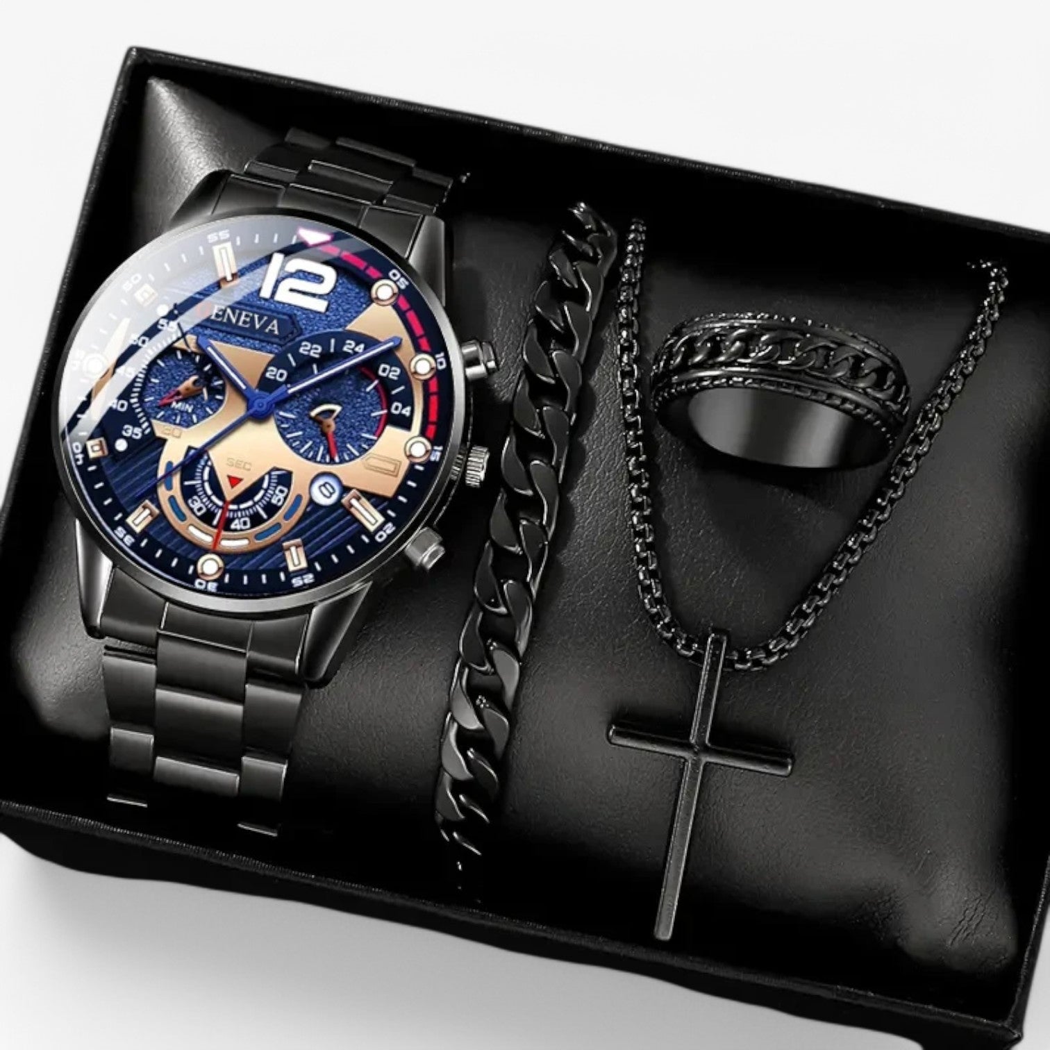 Moritz | Guld romersk ur sæt – Stilfuld og komplet - Sort - watches - {{ product_tags }