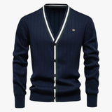 Jeremy | Long-sleeve wool cardigan for men with V-neck