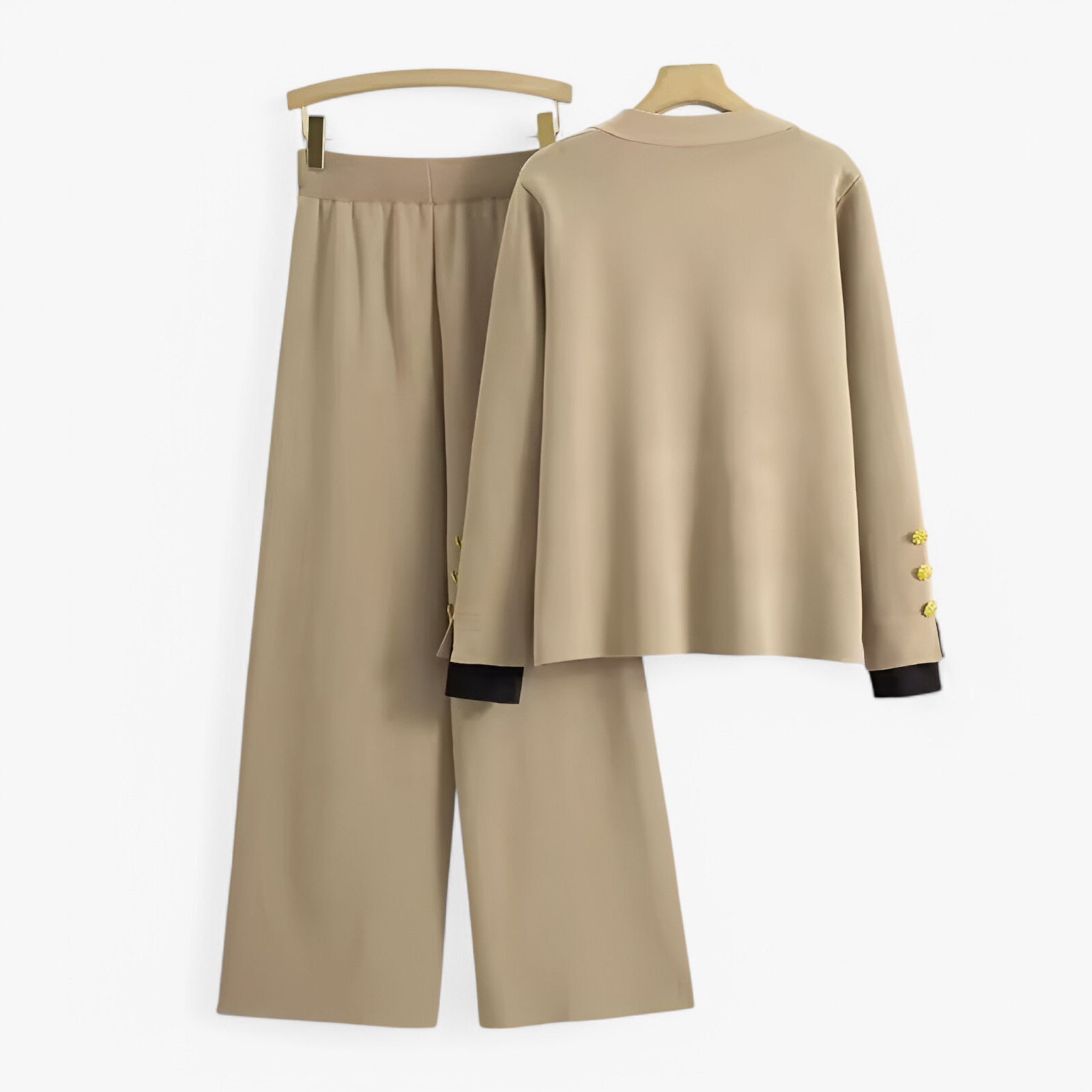 Elena | Strikket todelt sæt med cardigan og bukser - - women's fashion - {{ product_tags }