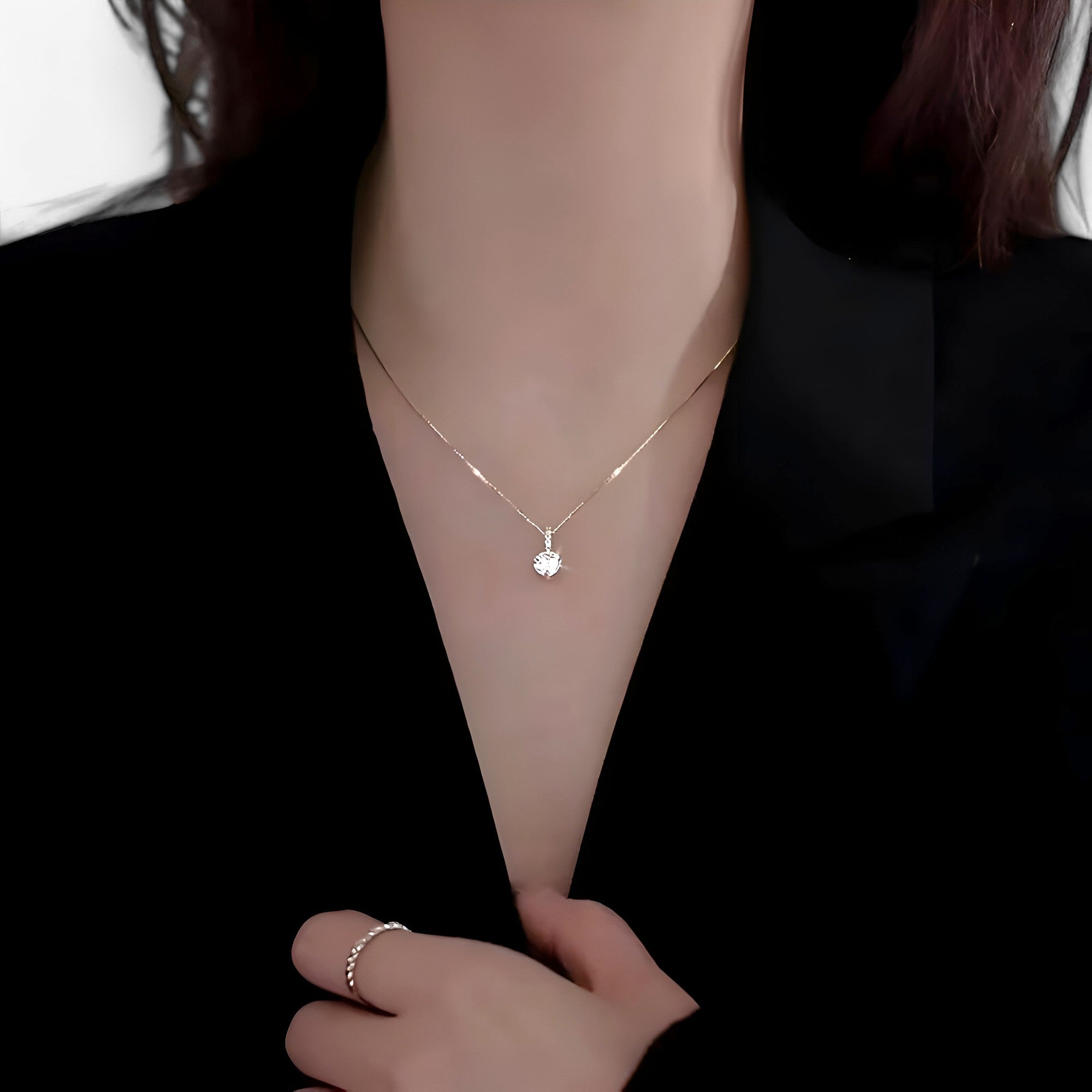 Jane| Sølvbelagt halskæde med zircon - elegant minimalistisk charme - - other - {{ product_tags }