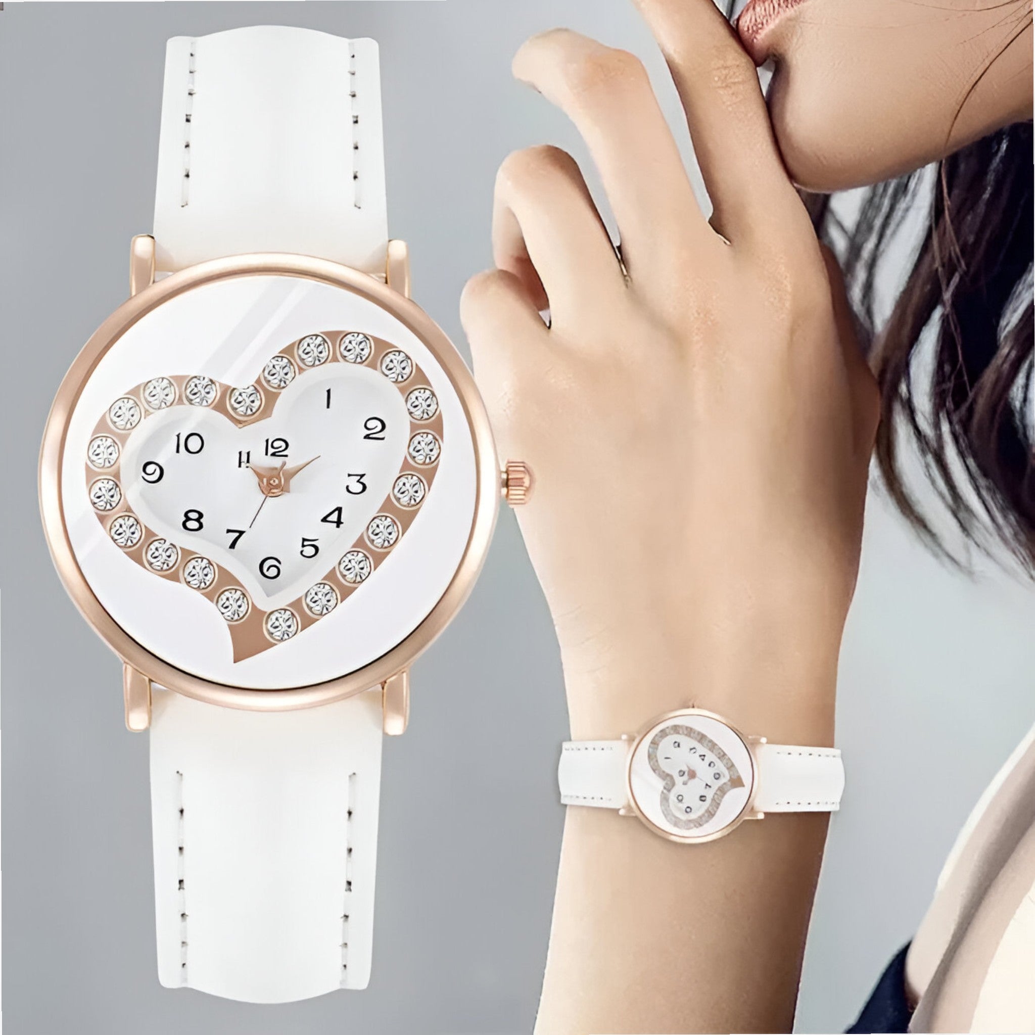 Alina | Dameur med læderrem og elegant analogt design - - watches - {{ product_tags }