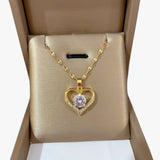 Jovie | Necklace with heart and lip-shaped crystal pendant