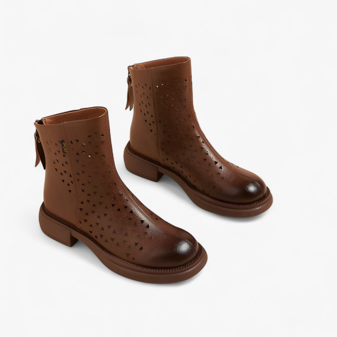 Irene | Sommertrekkstøvler med perforeret platform og lynlås bagpå - - Irene | Sommertrekkstøvler med perforeret platform og lynlås bagpå - €25 - {{ product_tags }