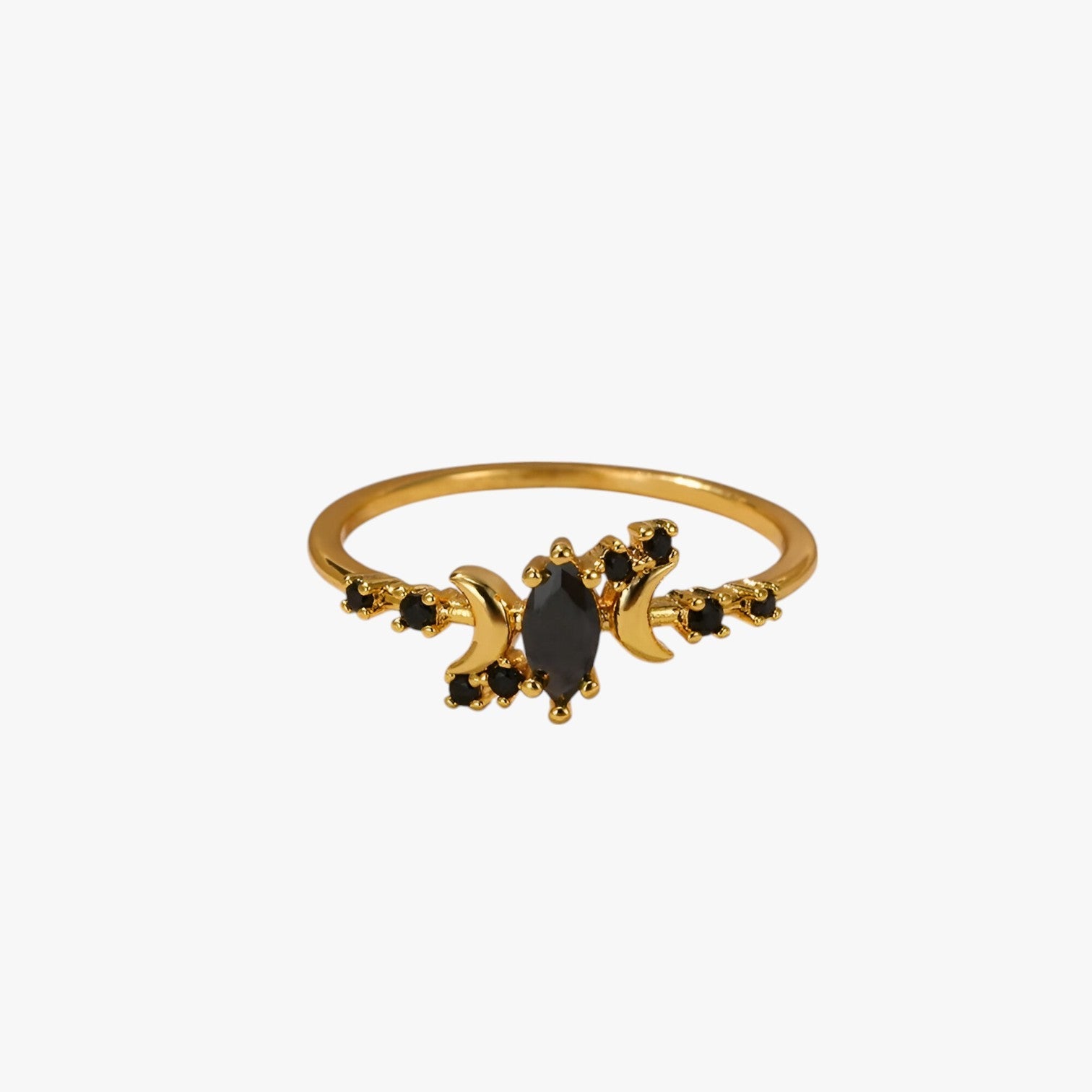 Irene | Sorte Maanring – Stilfuld, Bæredygtig & Fyldt med Symbolik - - watches - {{ product_tags }