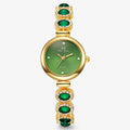 Veronica | Orologio da donna con pietre verdi e design ispirato a marchi di lusso