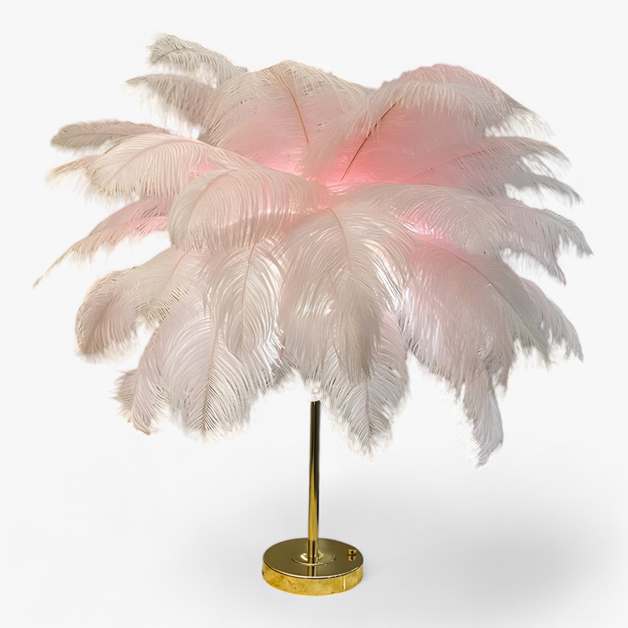 FeatherGlow | Bordlampe med berøringskontrol - LED med fjer til bryllupper og boligindretning - Rose - house & garden - {{ product_tags }