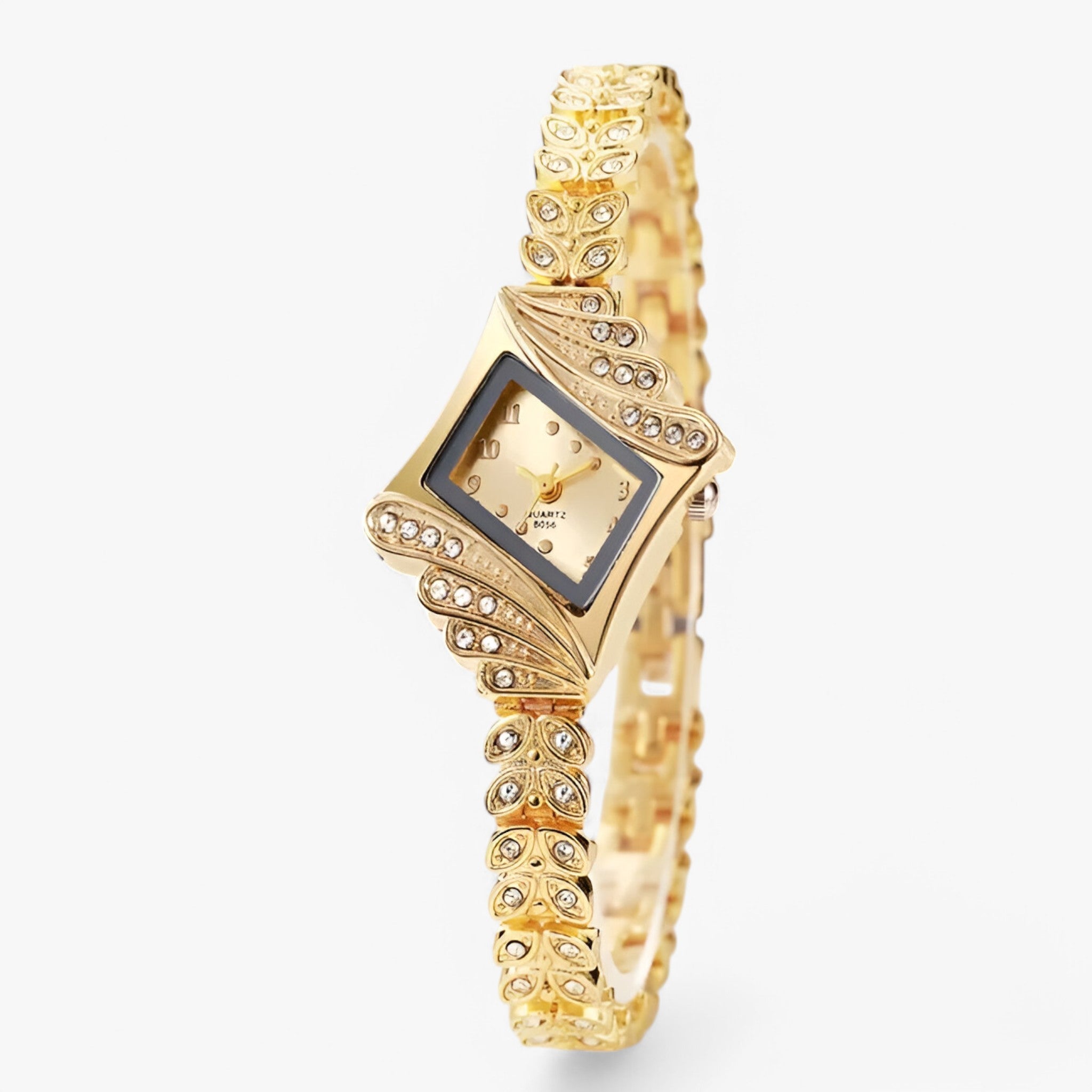 Allegra | Kvarts dameur med krystaller og diamantlænke - guld - watches - {{ product_tags }