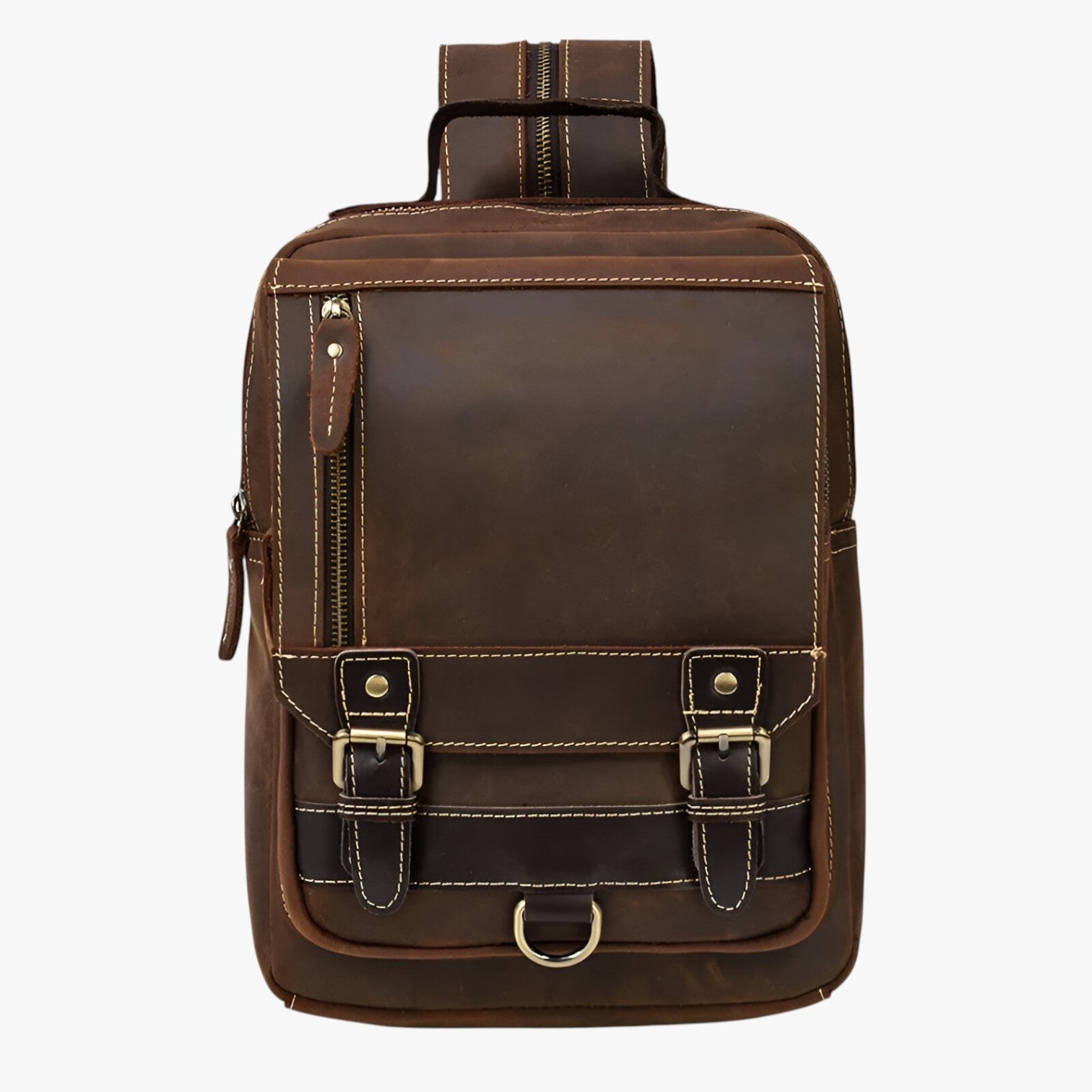 Jake | Vintage læder rygsæk med dobbelt anvendelse - 1038-mørkebrun - bags - {{ product_tags }
