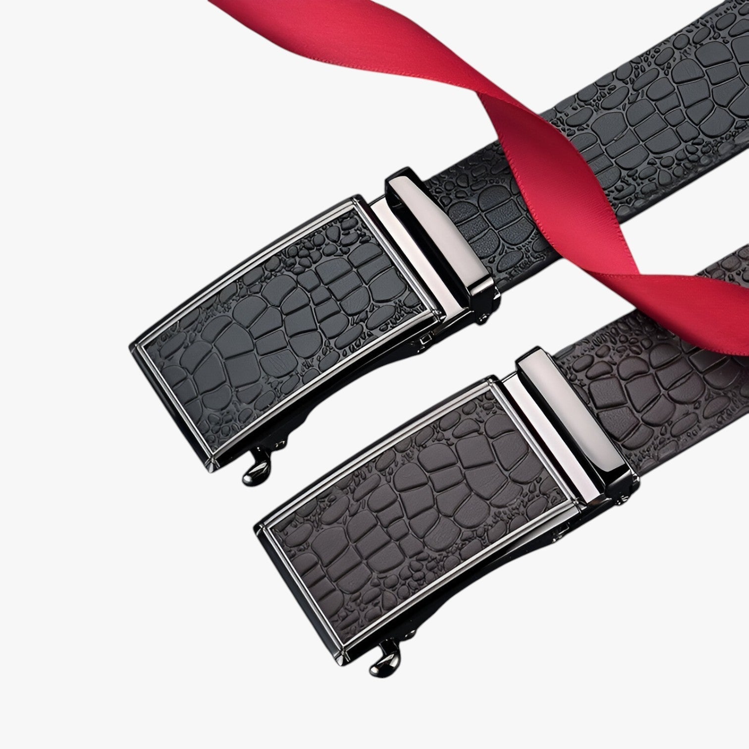 Eithan | Klassisk læderbælte med krokodilletekstur - - men's fashion - {{ product_tags }
