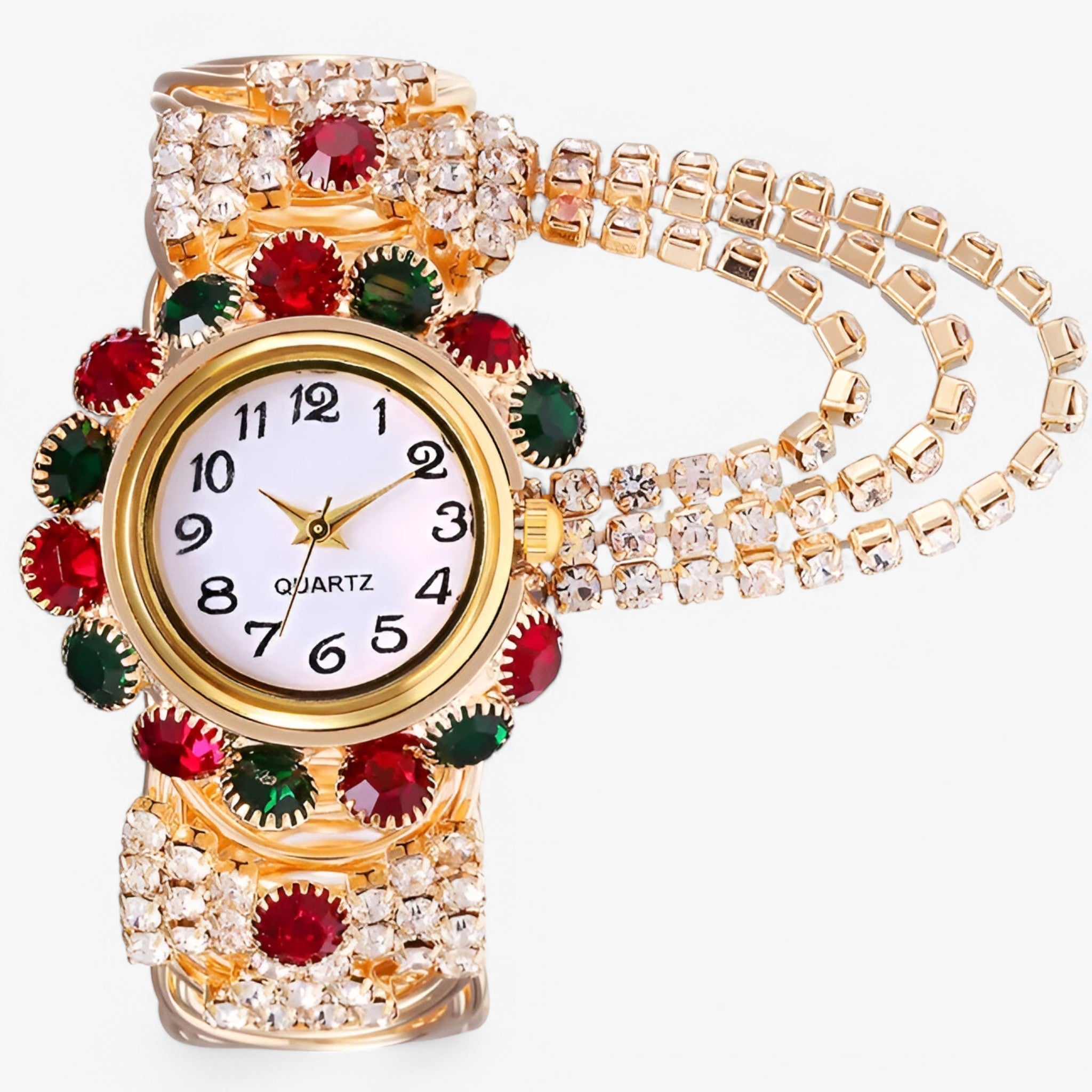 Iris | Quartz ur med rhinsten og stålrem - Farvet - watches - {{ product_tags }