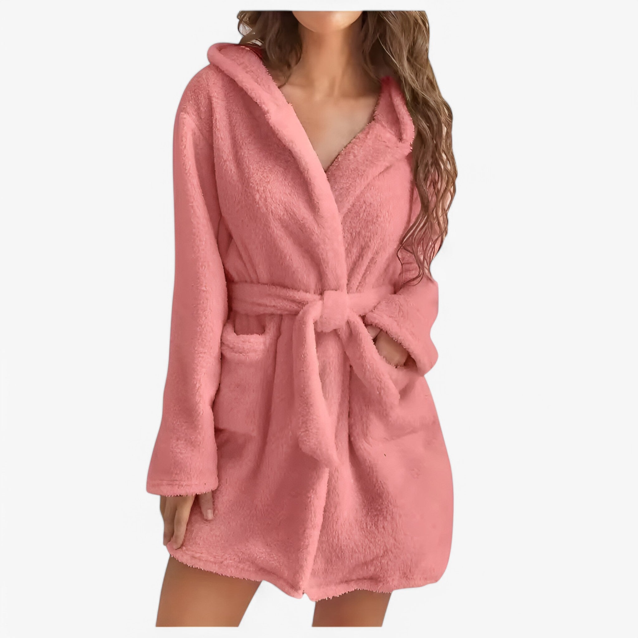 Freja | Varm og Fuzzy Hættebadekåbe - R20225Pink - women's fashion - {{ product_tags }