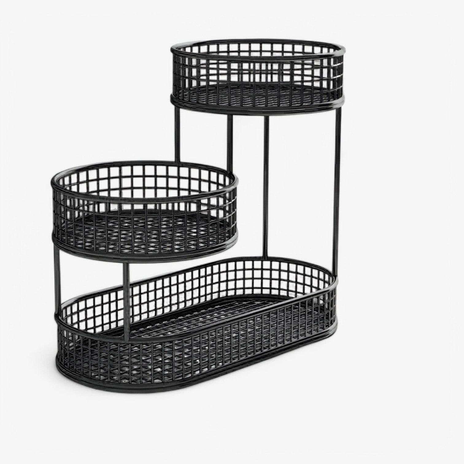 Milena | Stilfuld jern frugtskål – Hold frugt frisk og organiseret - Stil1 sort - house & garden - {{ product_tags }