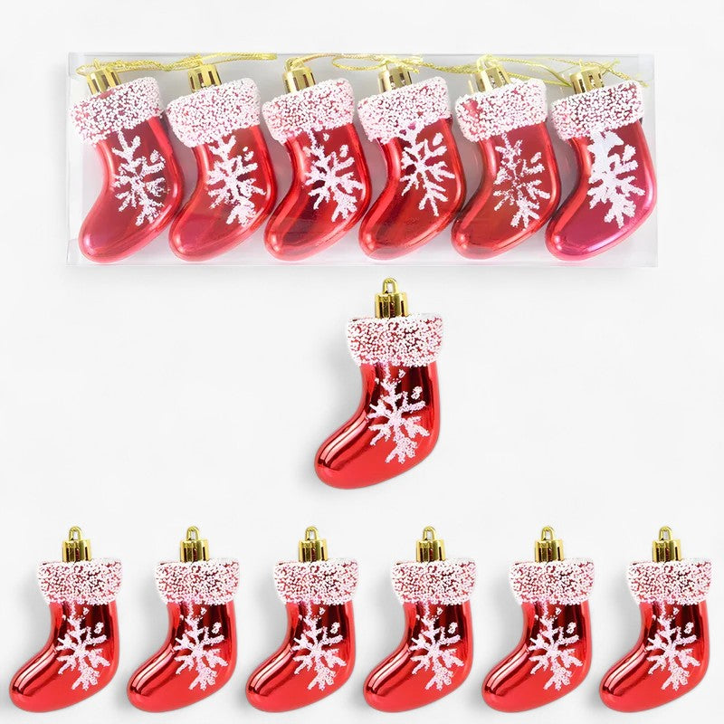 Sternenklar | Sæt med 6 julekugler – festlige røde godte- og snefnugdekorationer - Sæt3 1 +1 GRATIS - christmas - {{ product_tags }