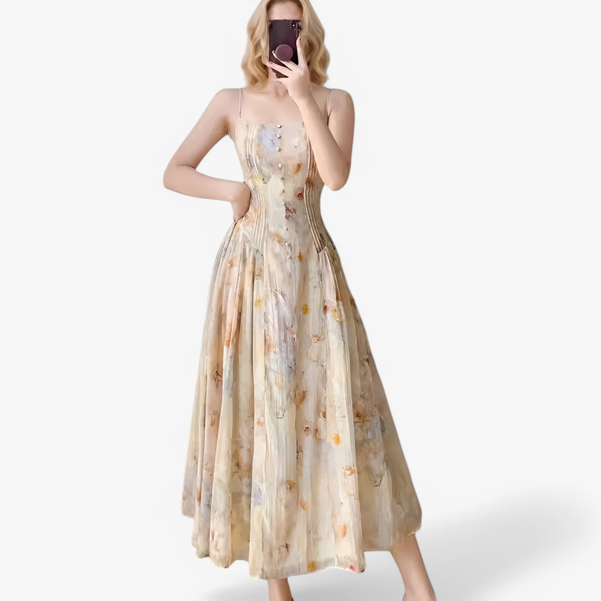 Elisa | Plisseret blomstret sommerkjole - - women's fashion - {{ product_tags }