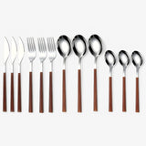 Minette | 12-piece cutlery set - Wooden handles, dishwasher safe