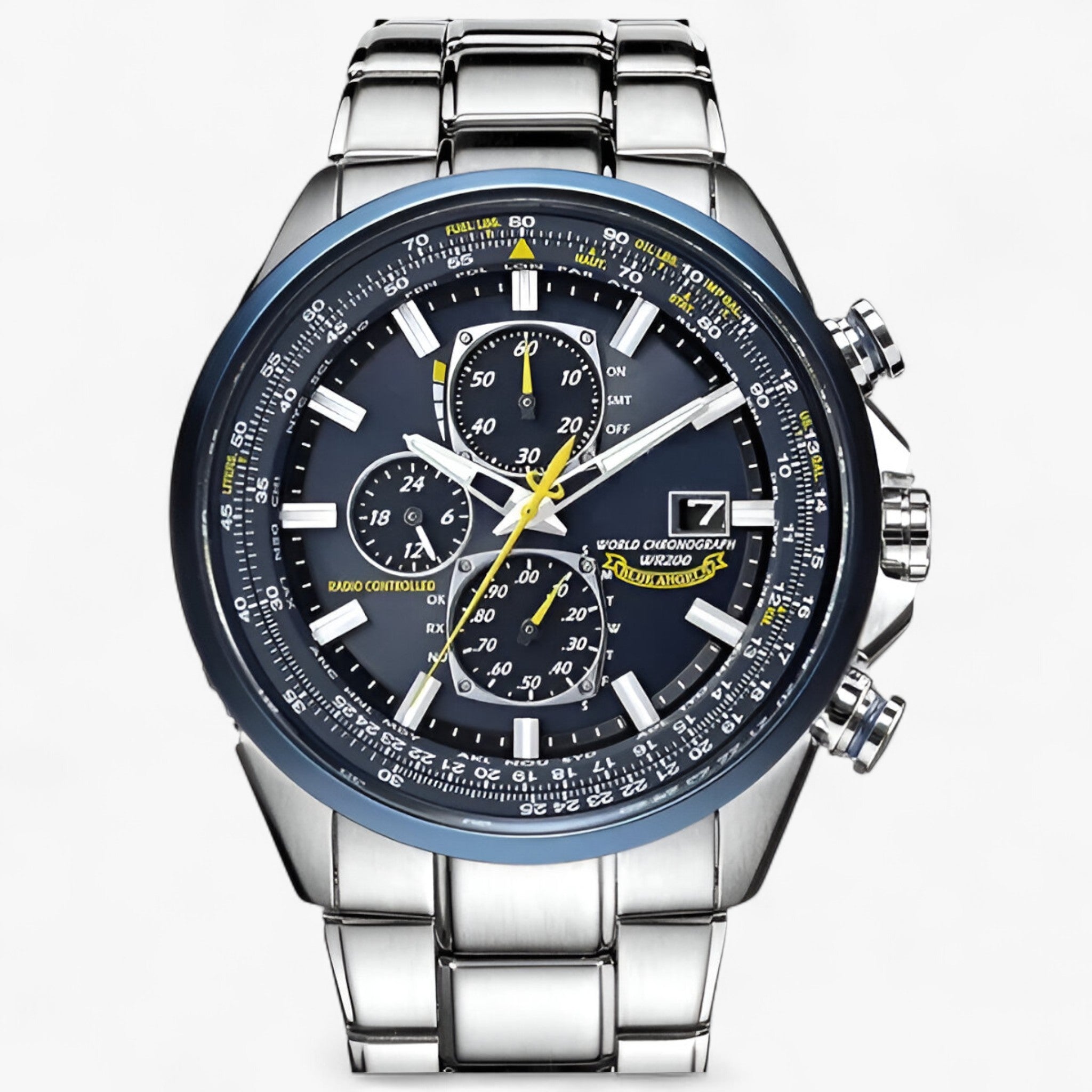 Elin | Ur Kronograf Mand MultiSteel 42mm, Sølv Stål, Blå Elegant Urskive - - Watches - {{ product_tags }