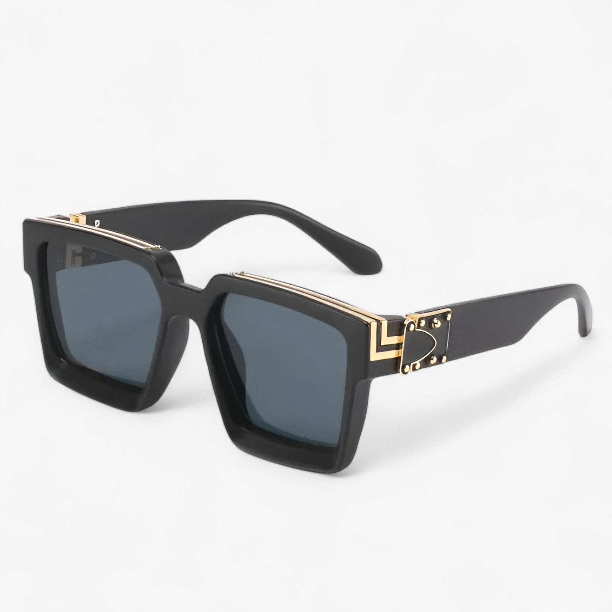 Manuel | Retro firkantet spejl solbriller til mænd - Sort - men's fashion - {{ product_tags }