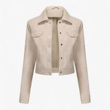 Elma | Slim leather jacket for women