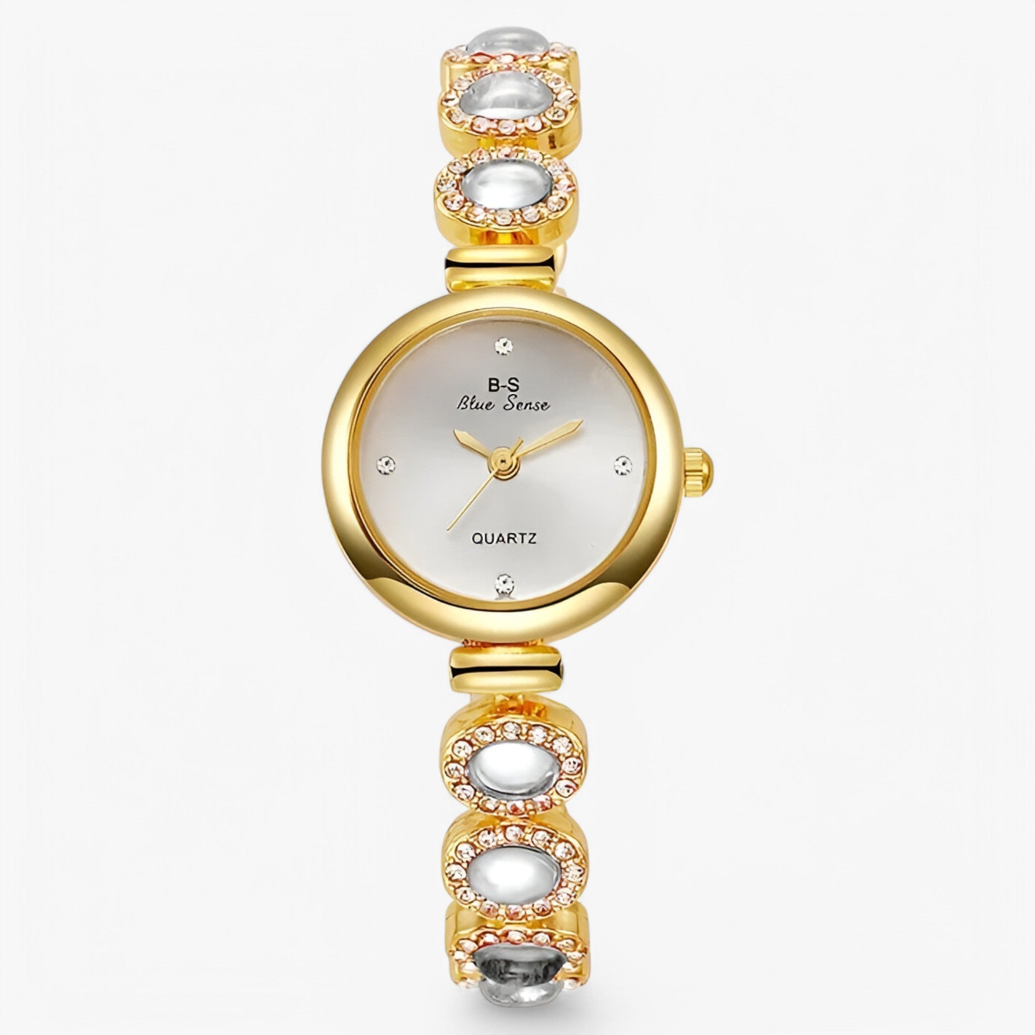 Veronica | Dameur med grønne sten og design inspireret af luksusmærker - Hvid - watches - {{ product_tags }