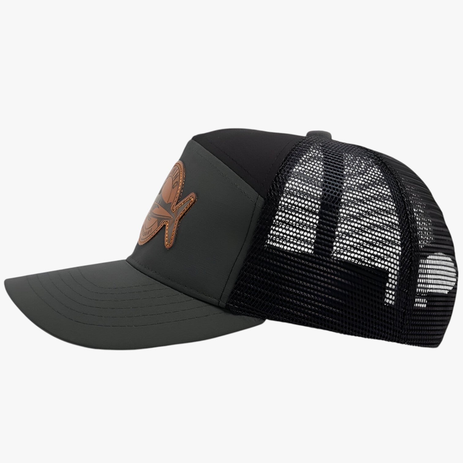 Caden | Stilfuld – Sommers trucker cap med mesh og læderlabel - - men's fashion - {{ product_tags }