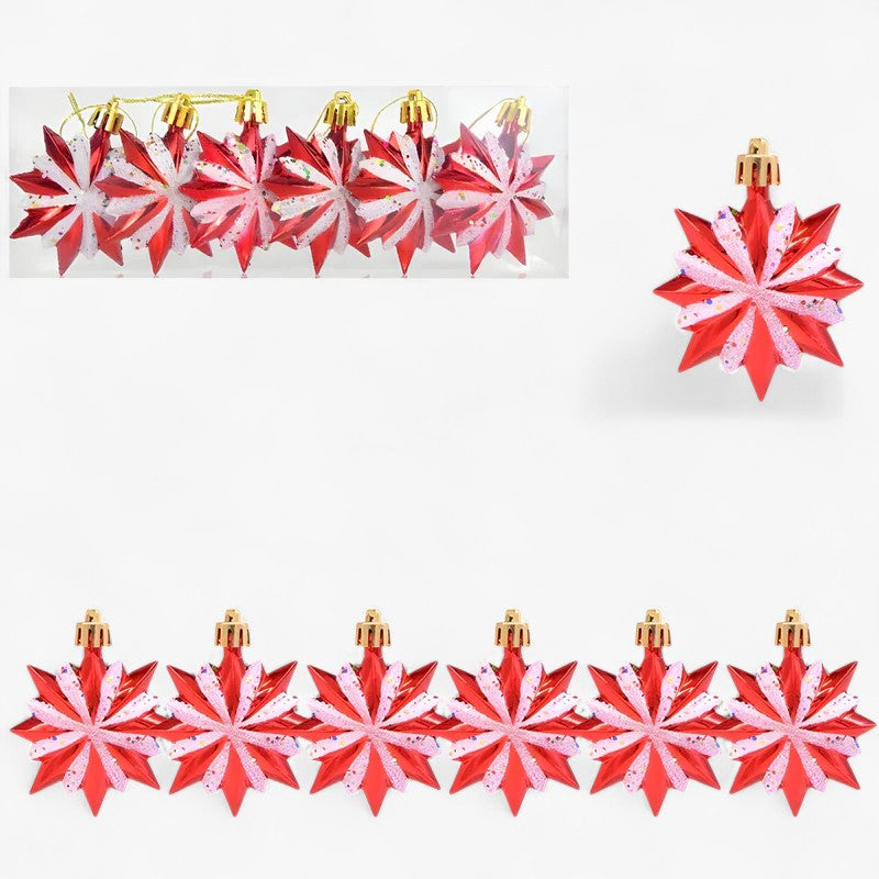 Sternenklar | Sæt med 6 julekugler – festlige røde godte- og snefnugdekorationer - Sæt1 1 +1 GRATIS - christmas - {{ product_tags }