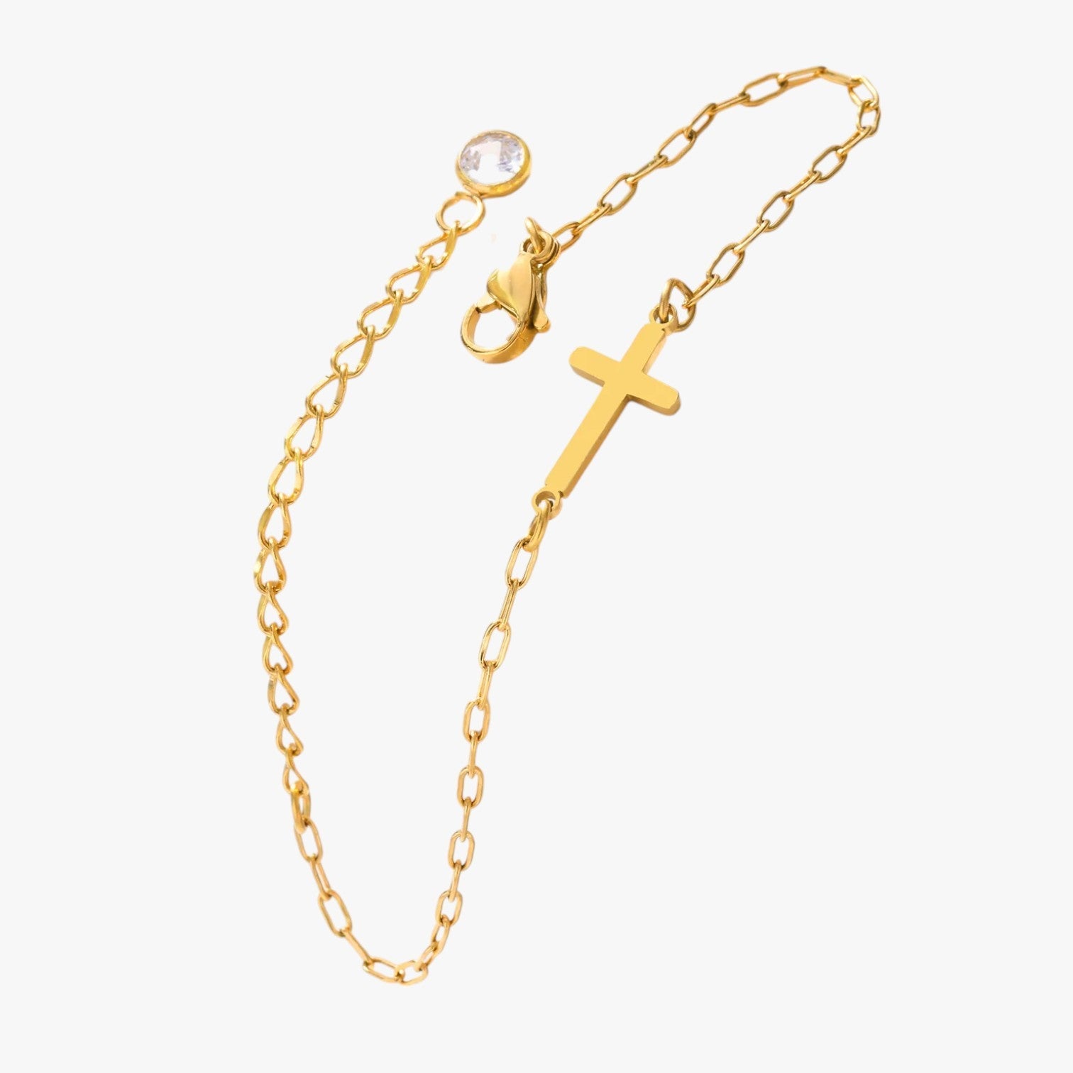 Elisa | Armbånd med kors i rustfrit stål – Vandtæt elegance - - Elisa | Armbånd med kors i rustfrit stål – Vandtæt elegance - €25 - {{ product_tags }