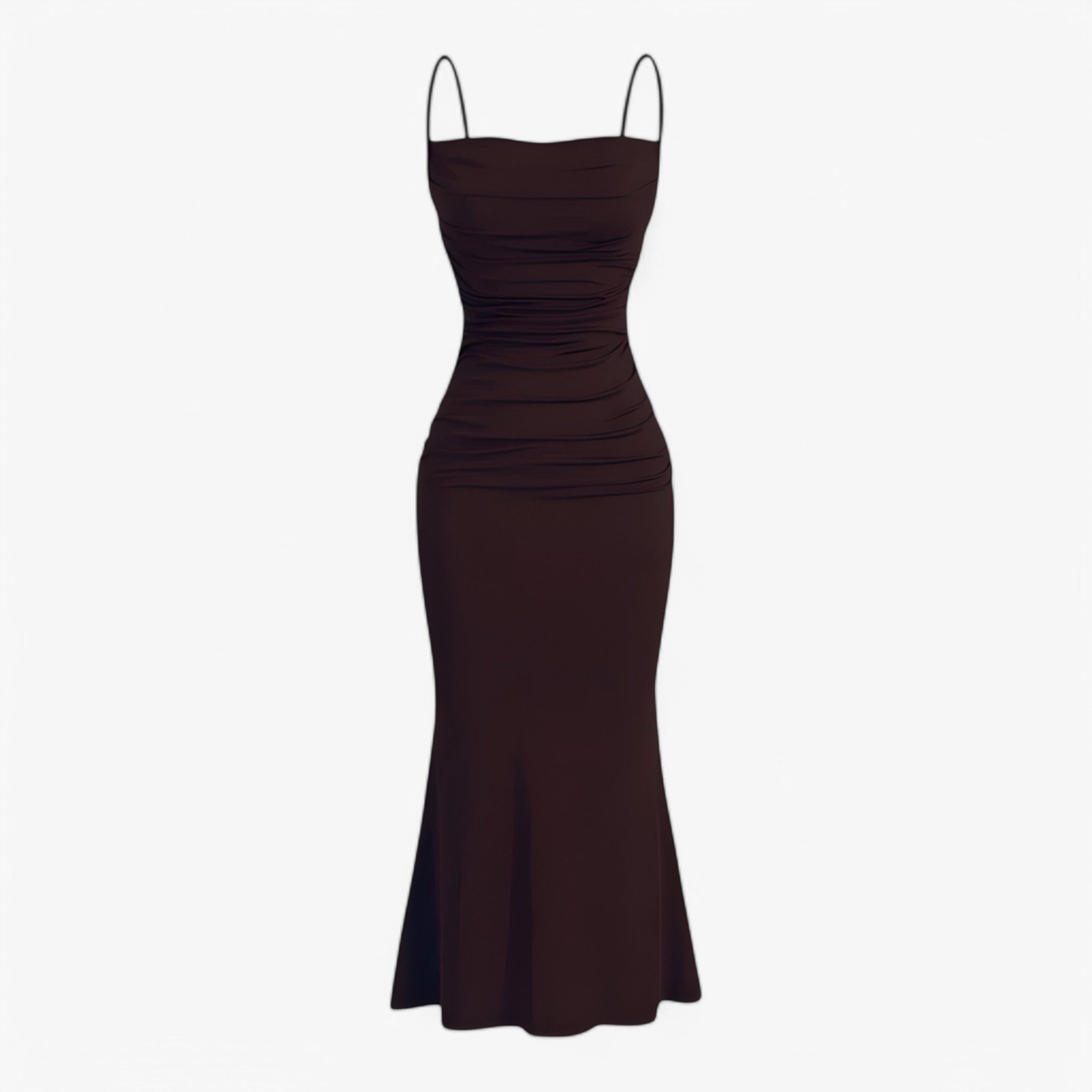 Cristine | Lang kjole - Sofistikeret og smart - Brun - women's fashion - {{ product_tags }