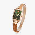 Sabrina | Orologio da donna quadrato con quadrante verde e cinturino magnetico