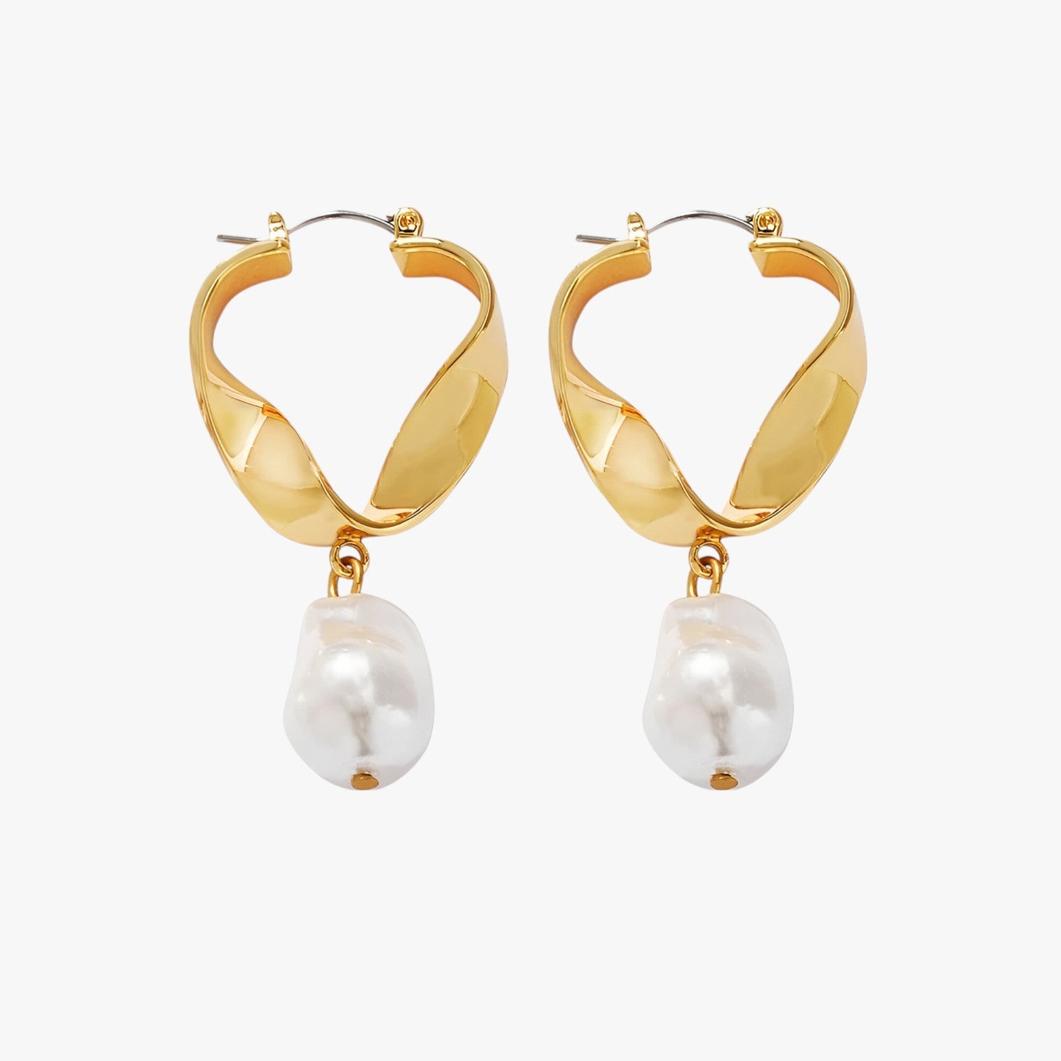Audrey | Torque Øreringe - Bæredygtige & Stilfulde 18k Guld-Belagt - Hvidt guld - other - {{ product_tags }