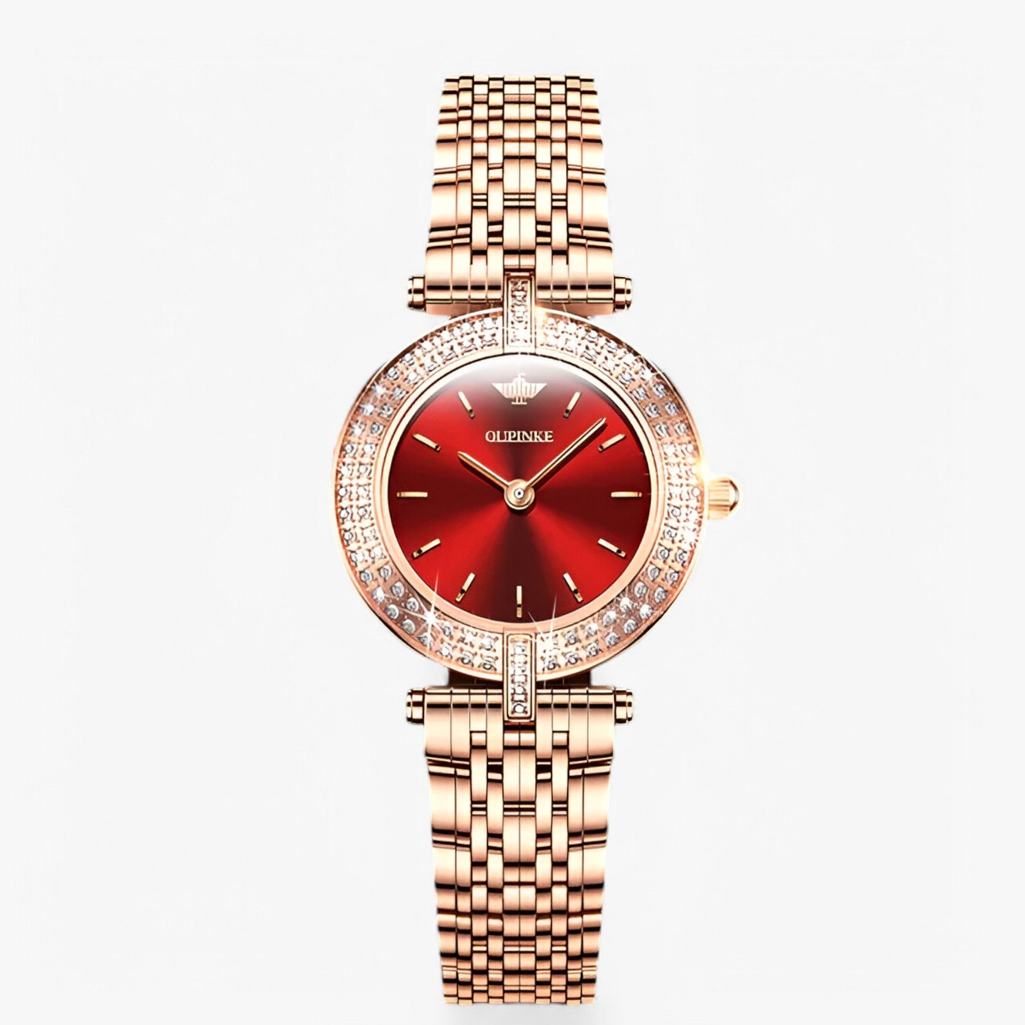 Noelle | Elegant schweizisk dameur med diamantdetaljer - Rød - watches - {{ product_tags }