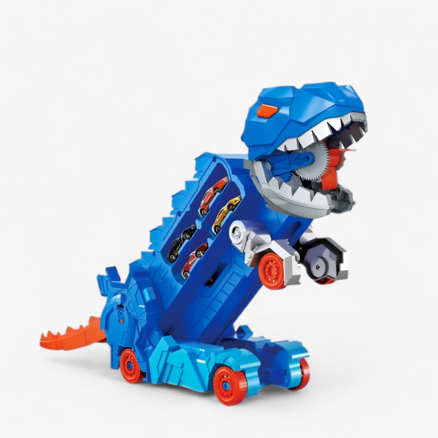 Dinosaur Varebil – Sammenklappeligt Transformerer Legetøj - BLÅ MED 4 BILER - baby - {{ product_tags }