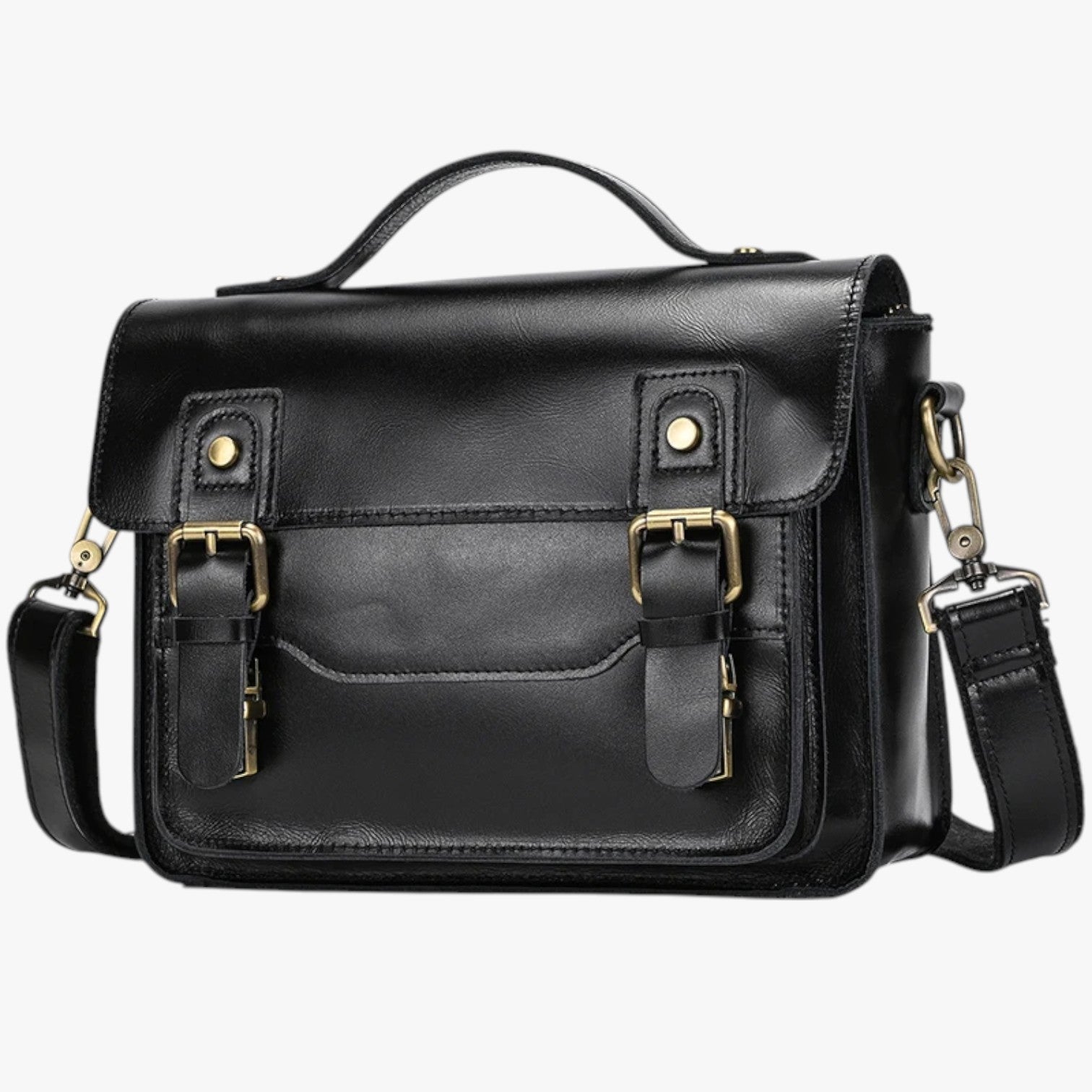 Nico | Unisex Anti-tyveri Læder Skuldertaske - Mørk Brun Laser - bags - {{ product_tags }