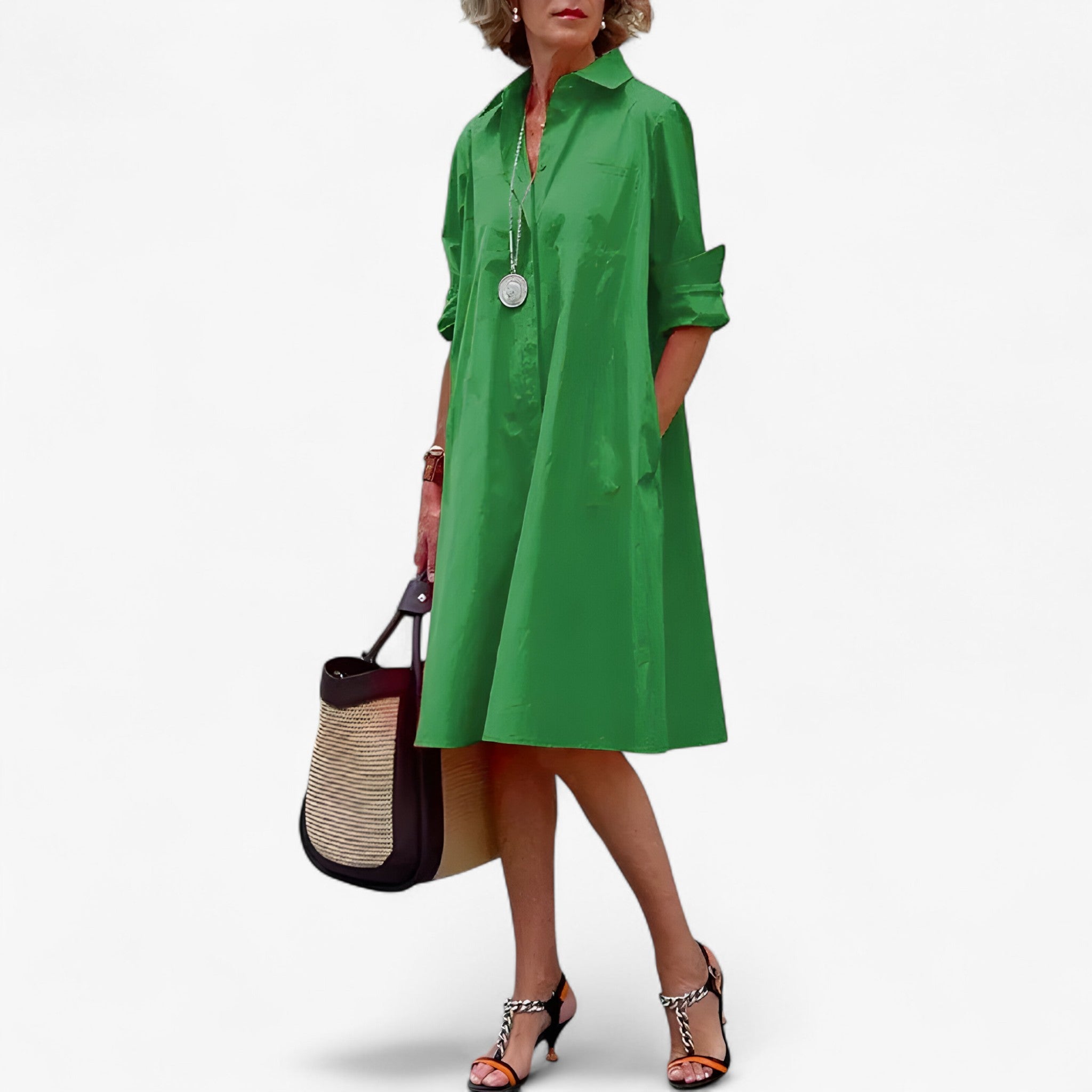 Elira | Elegant Kjole – Raffinement, der lyser op ved enhver anledning - Grøn - women's fashion - {{ product_tags }